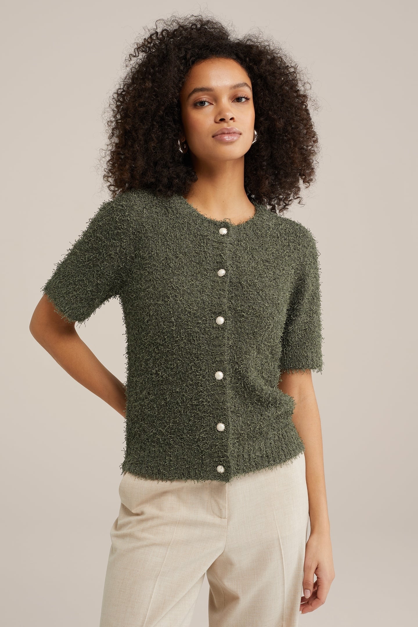KNITTED CARDIGAN GREEN 1