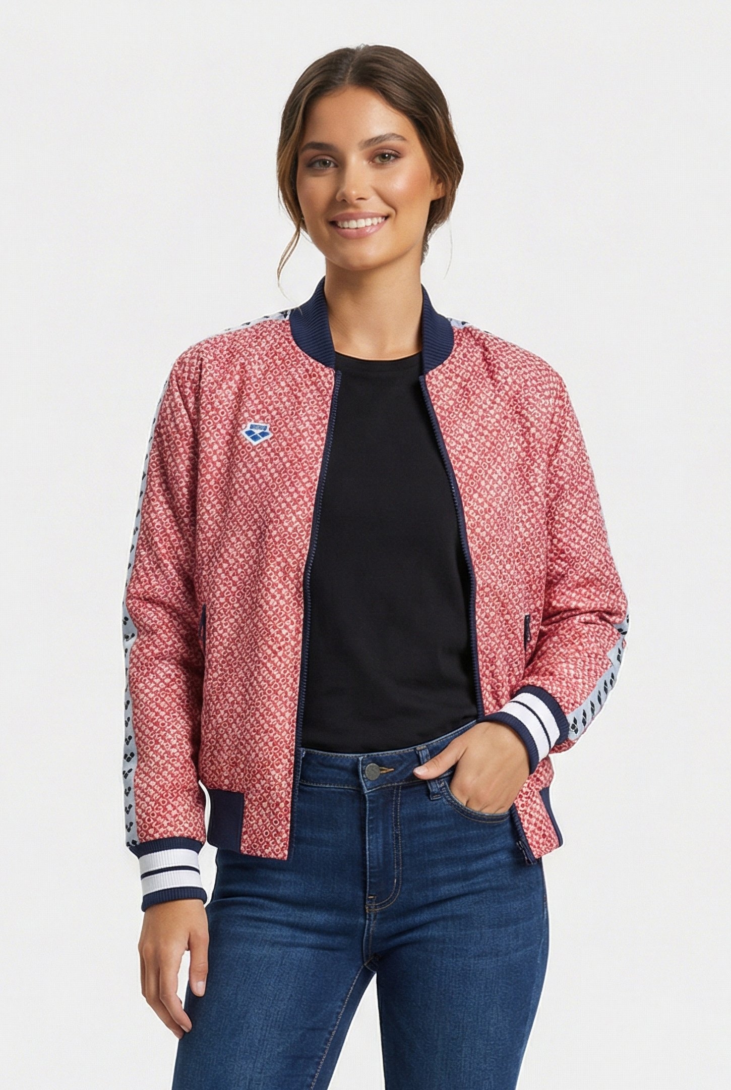 UNISEX BOMBER TEAM DIAMONDS WHITE RED NAVY 1