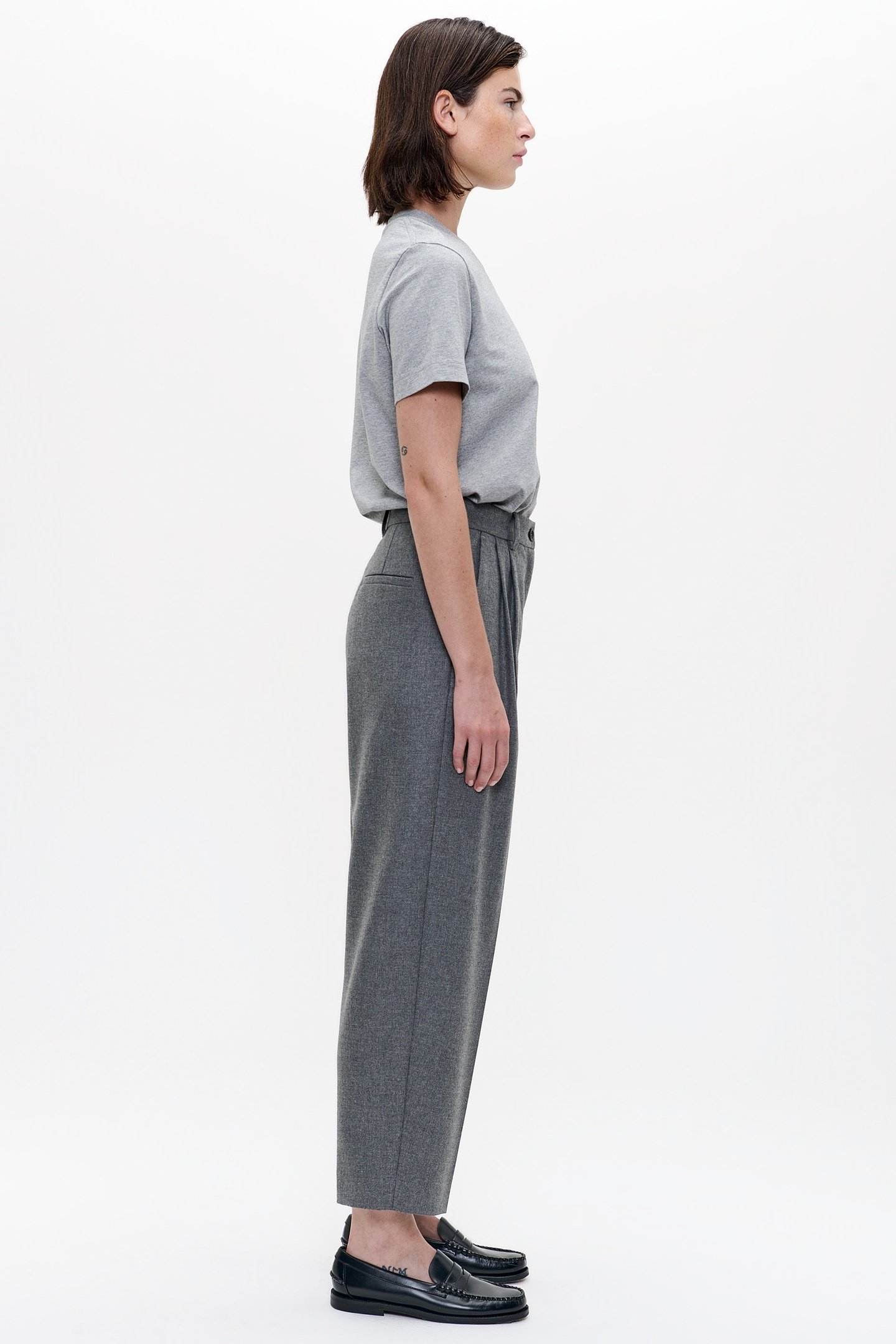 WOOL MIX DAKOTA PANTS GREY MELANGE 4