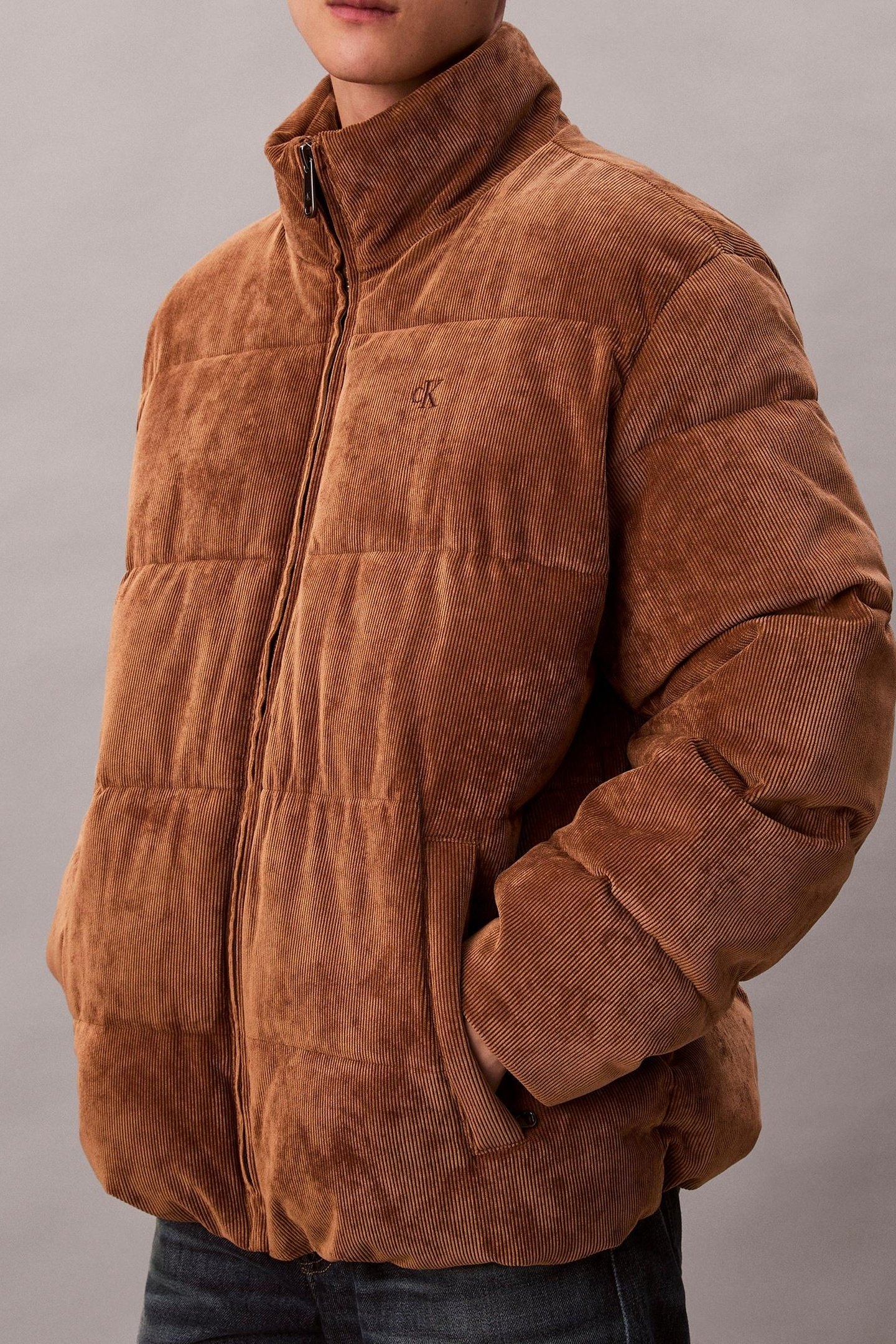 LS CORDUROY MID WEIGHT PUFFER JACKET BRONZE GOLD 6