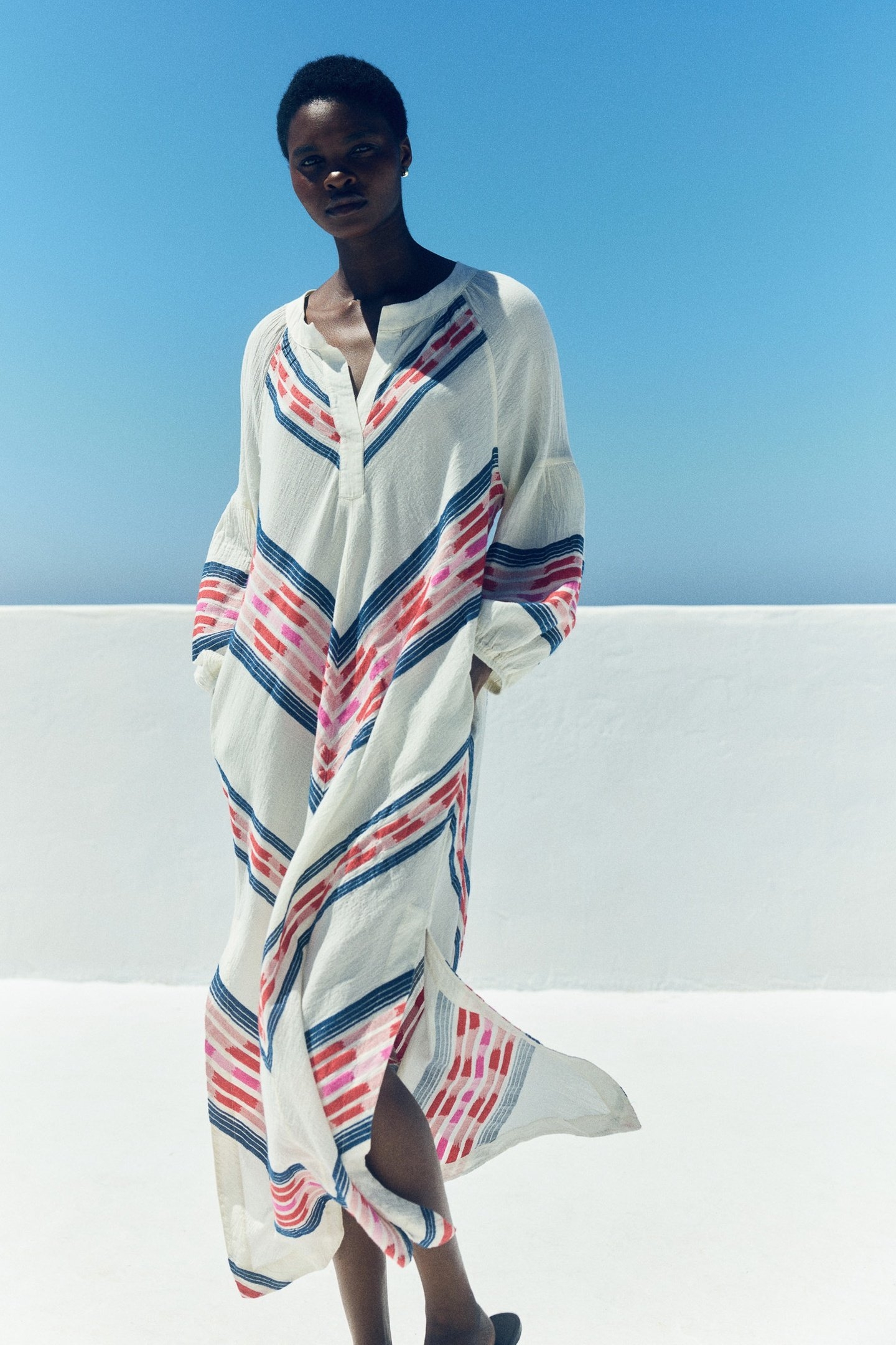 BELOVED LONG DRESS JACQUARD NAVY RED 3