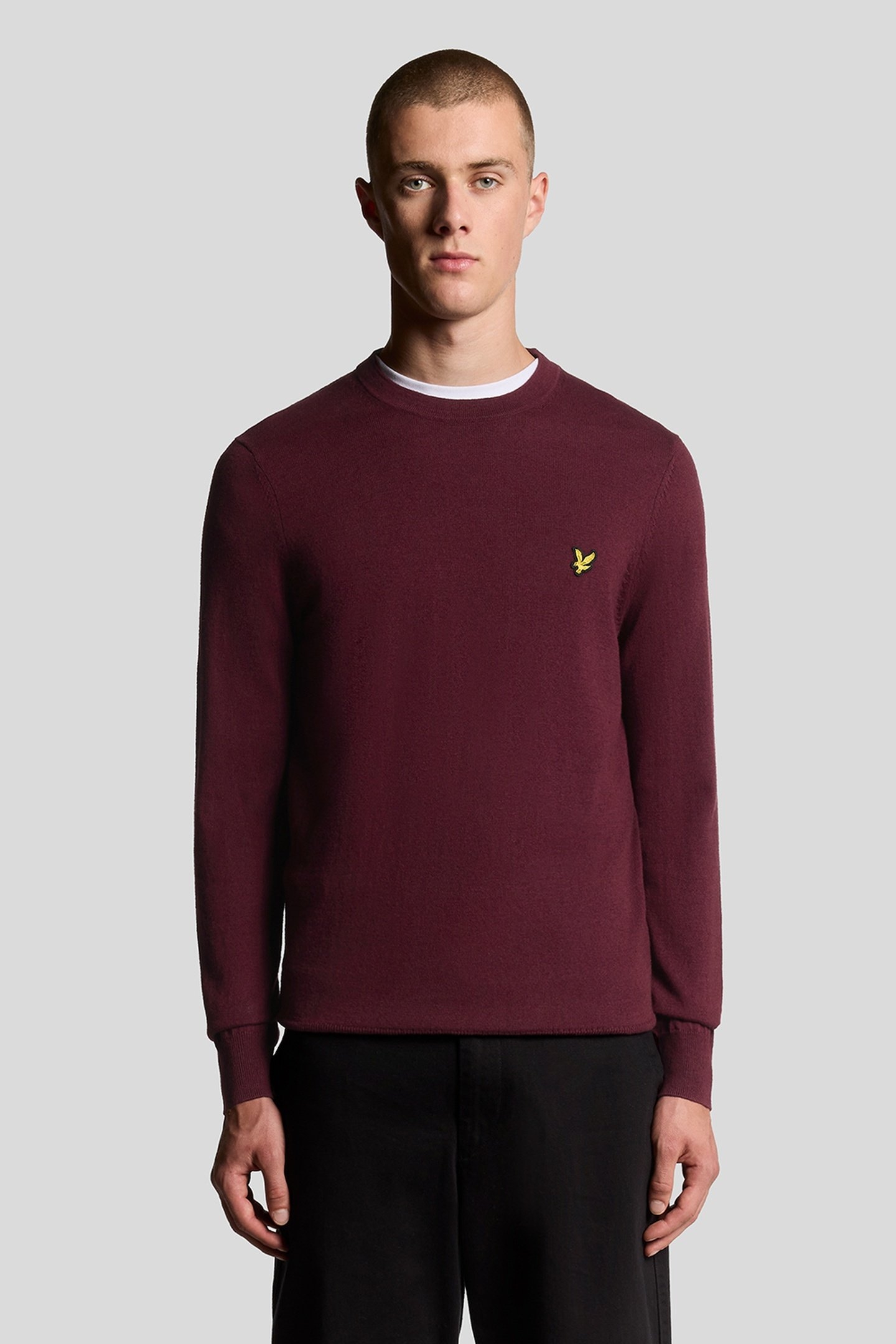 COTTON MERINO CREW NECK JUMPER PORT 2