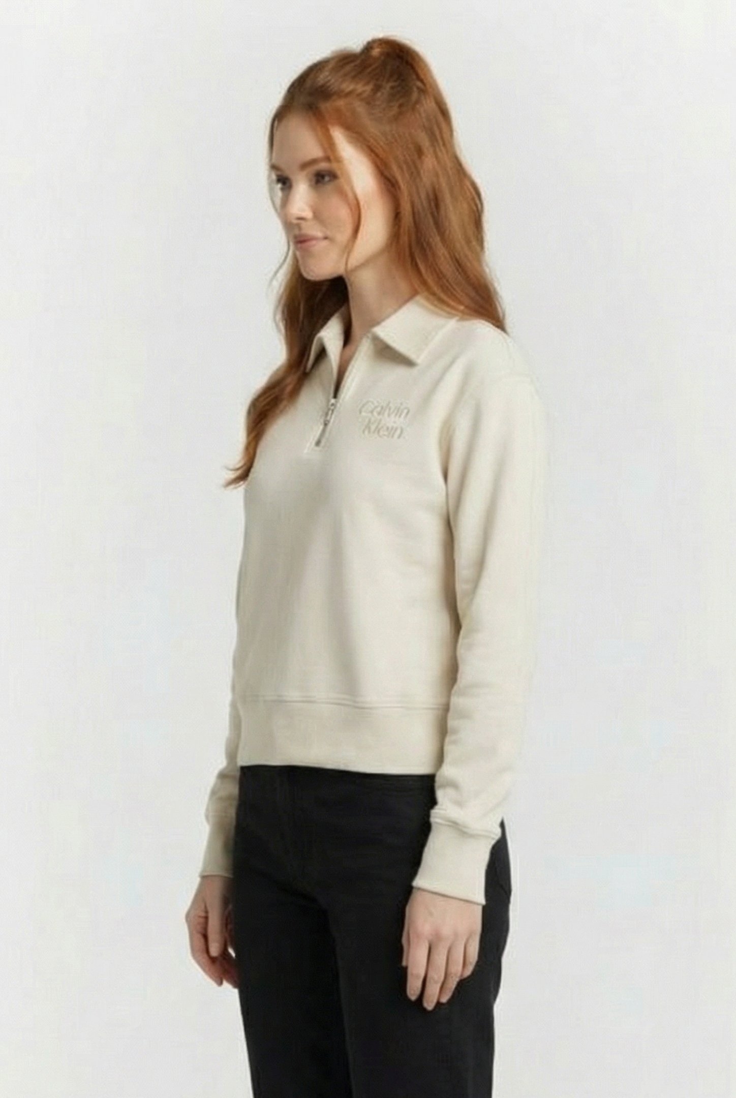 LS FRENCH TERRY POLO BONE WHITE 3