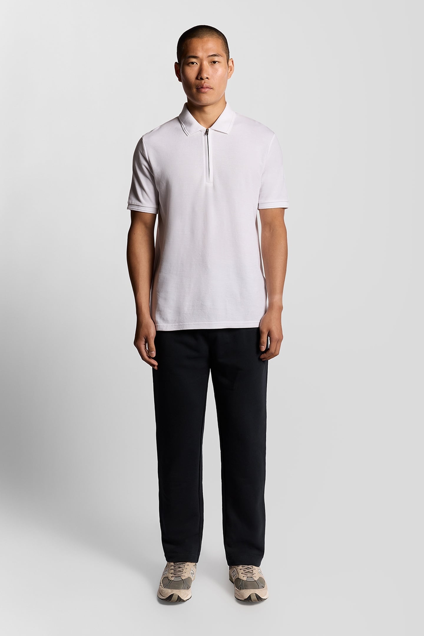 OTTOMAN HALF ZIP POLO SHIRT WHITE 2