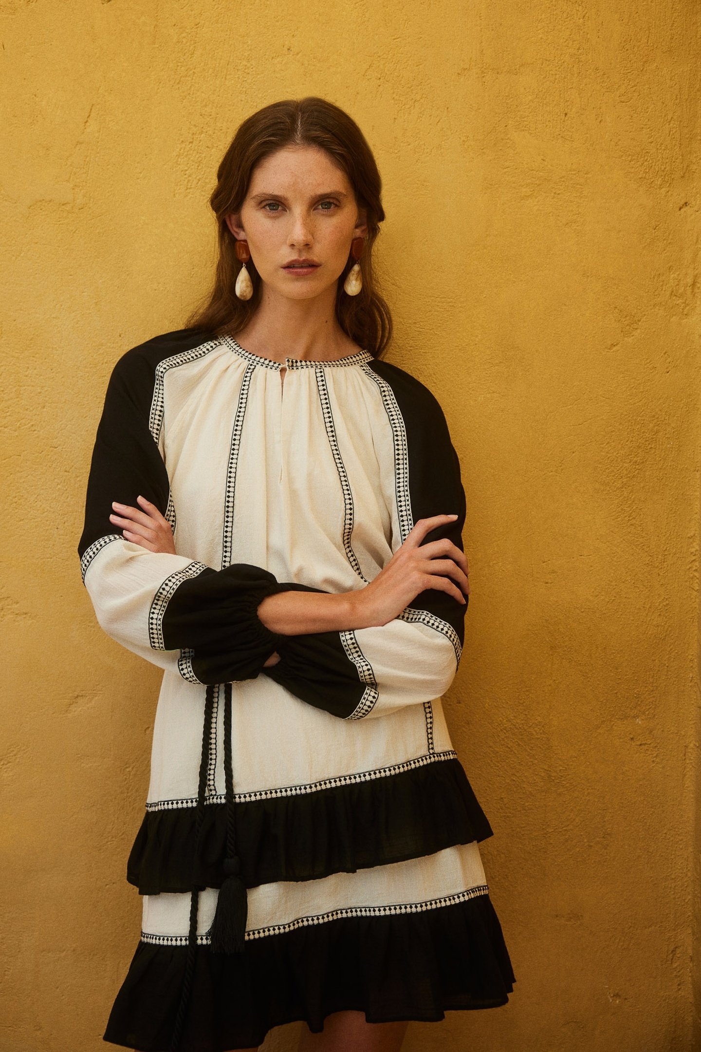 EMPHASIS SHORT DRESS GAZE WITH BELT OFFWHITE 6