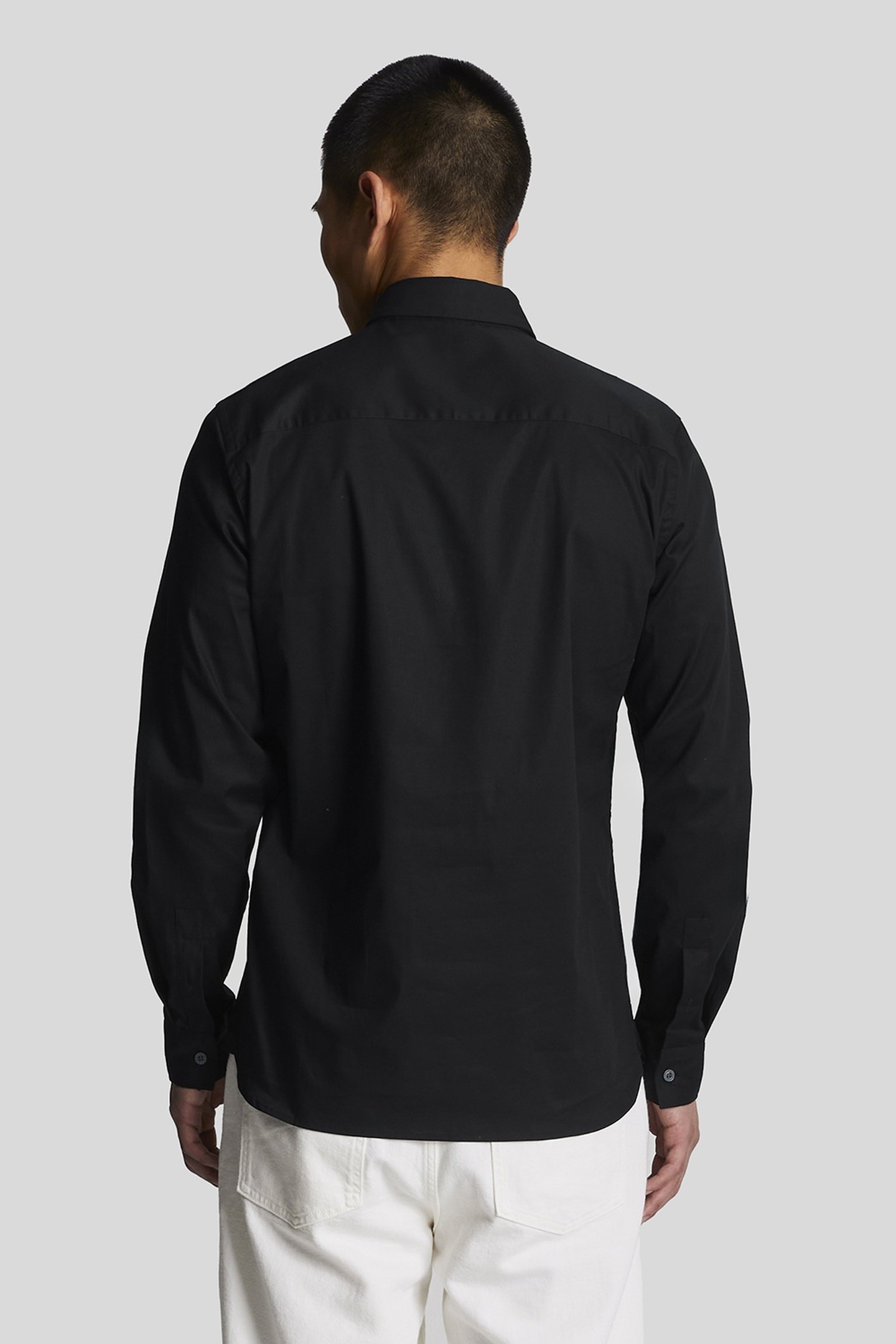 LS SLIM FIT POPLIN SHIRT JET BLACK 3