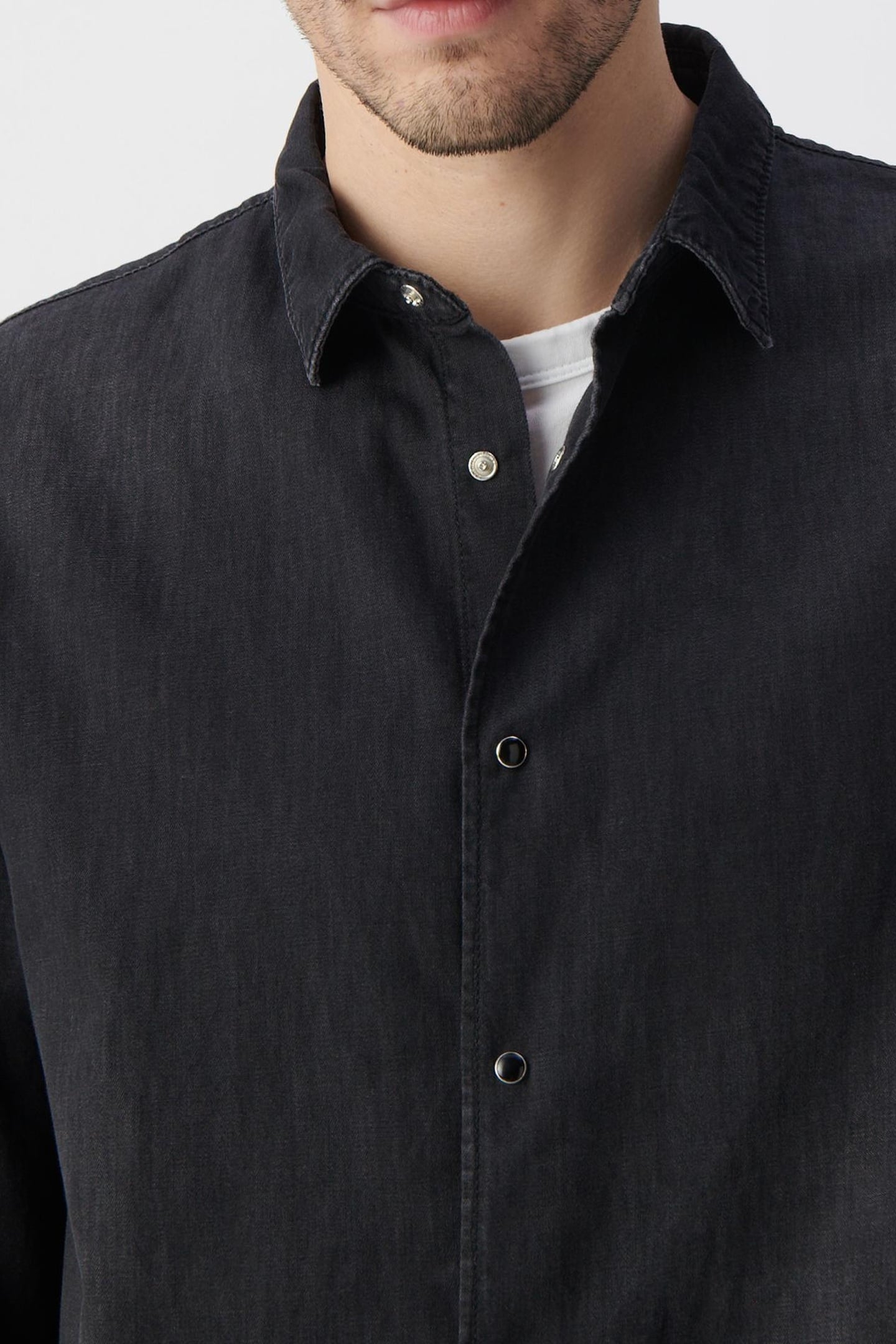 UPCYCLED BLACK DENIM WATERLESS REGULAR SHIRT 5