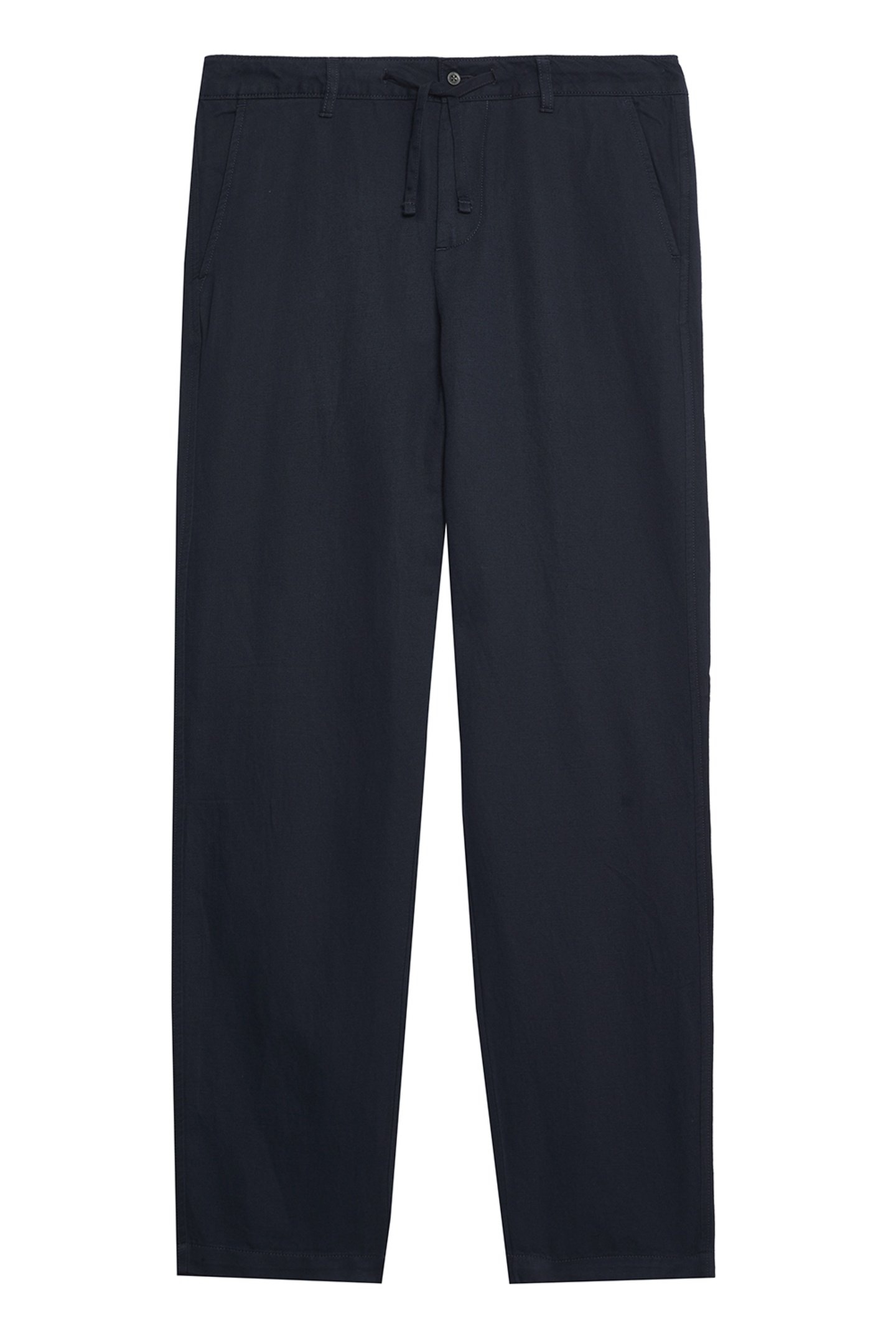 LINEN BLEND DRAWSTRING TROUSER DARK NAVY 4
