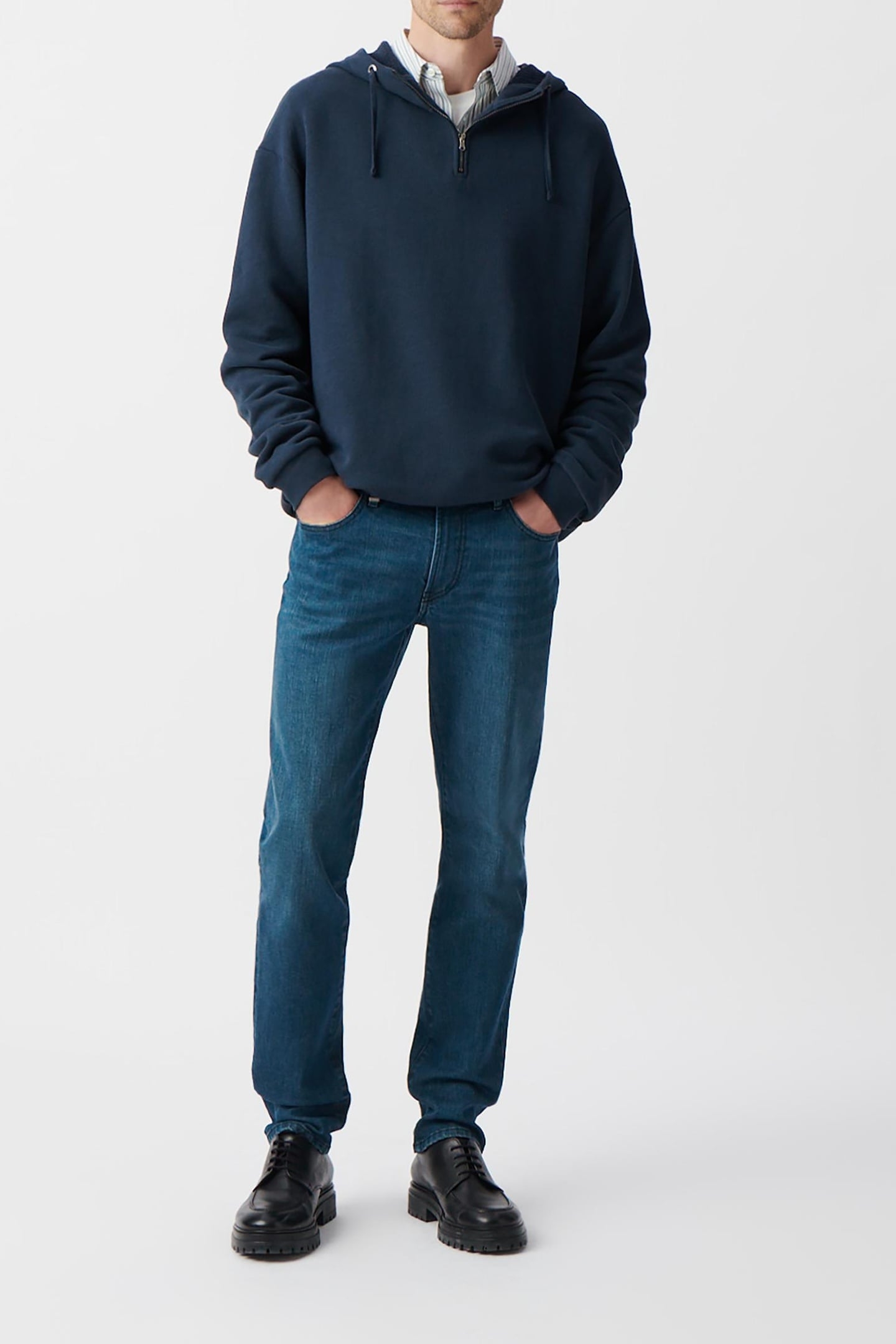 INK HOODIE WITH ZIPPED COLLAR 1