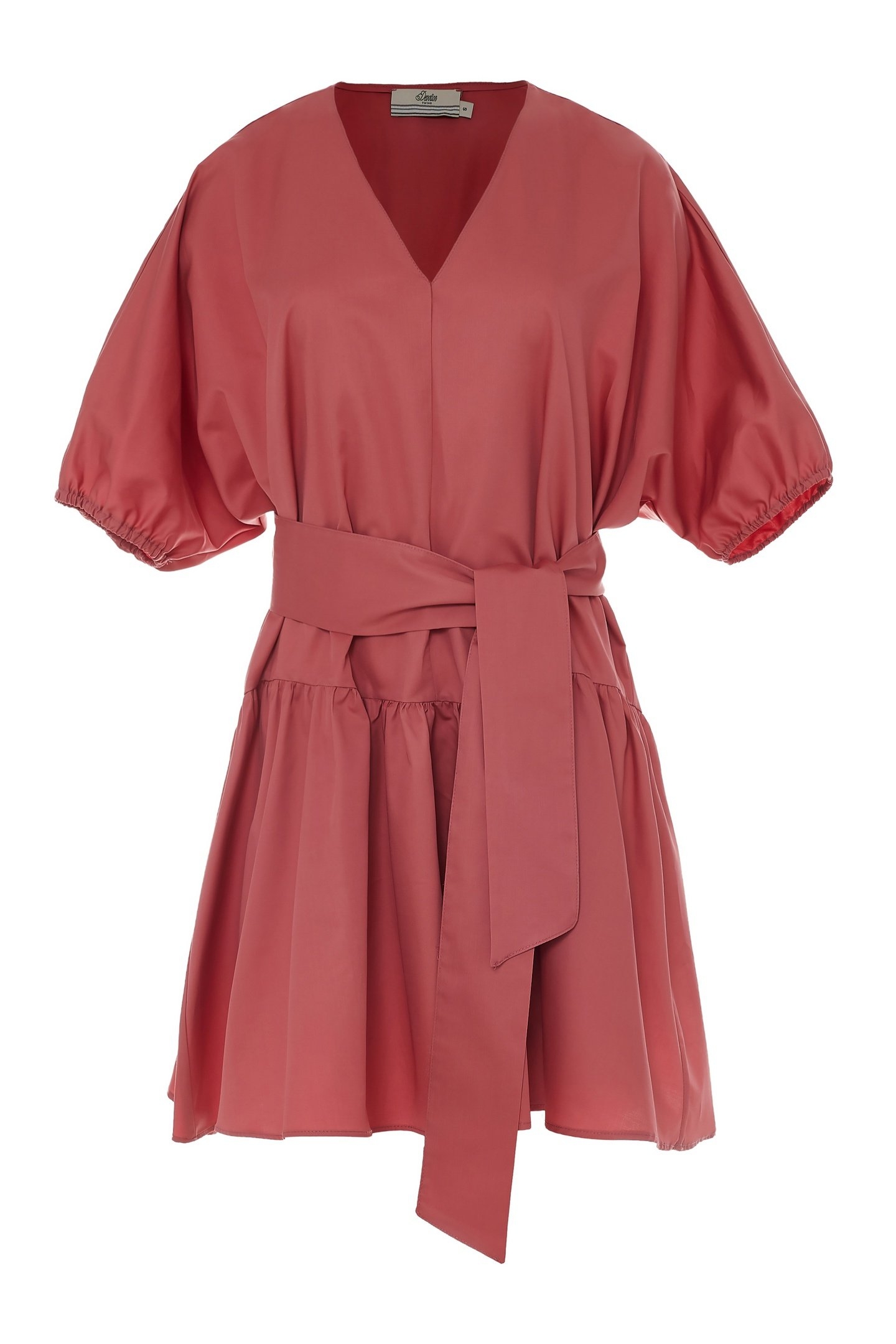 CALM SHORT DRESS POPLIN WITH BELT ROSEWINE 3