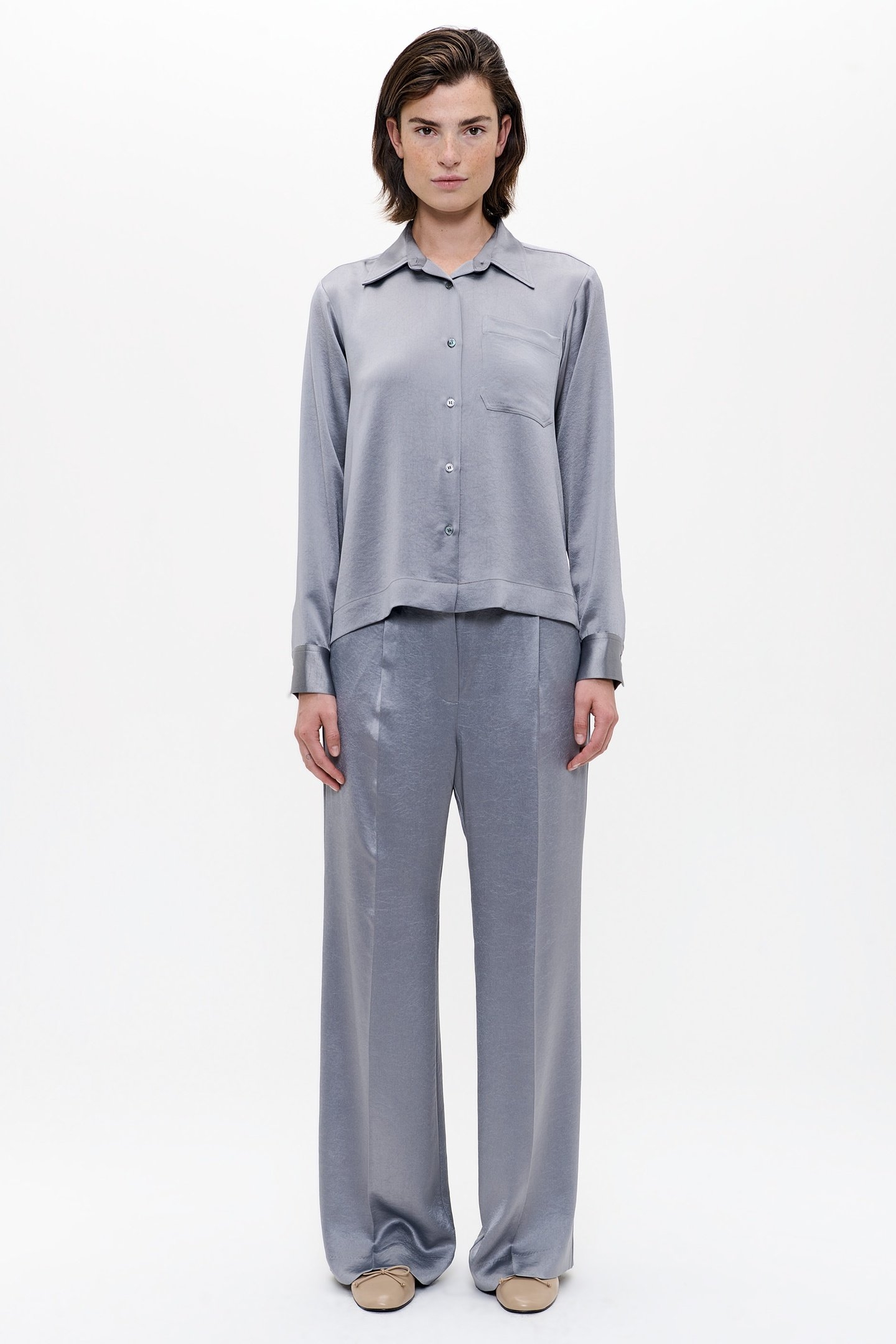 SATIN SHIRT SILVER MINK 2