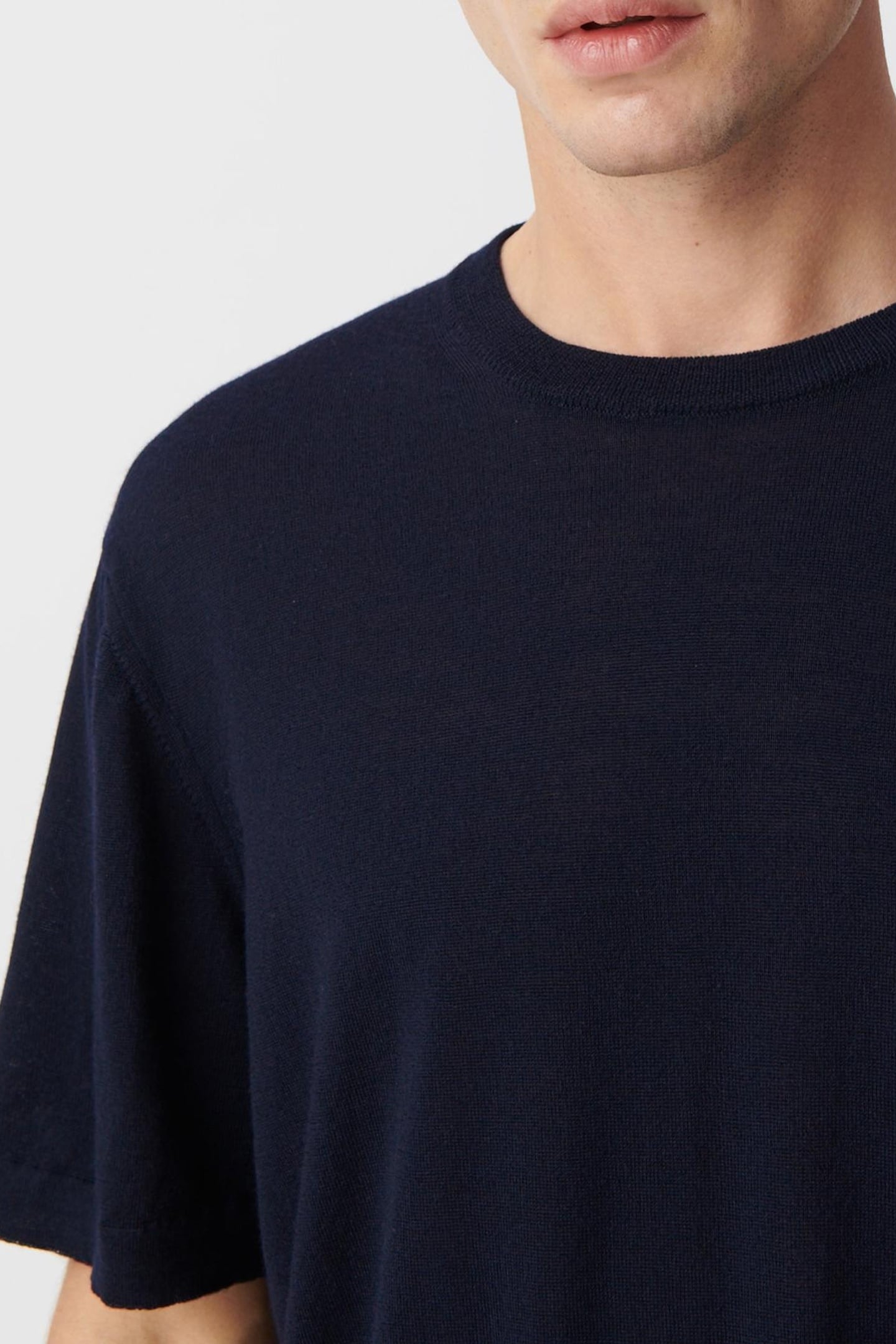 NAVY PURE WOOL KNIT T-SHIRT 5