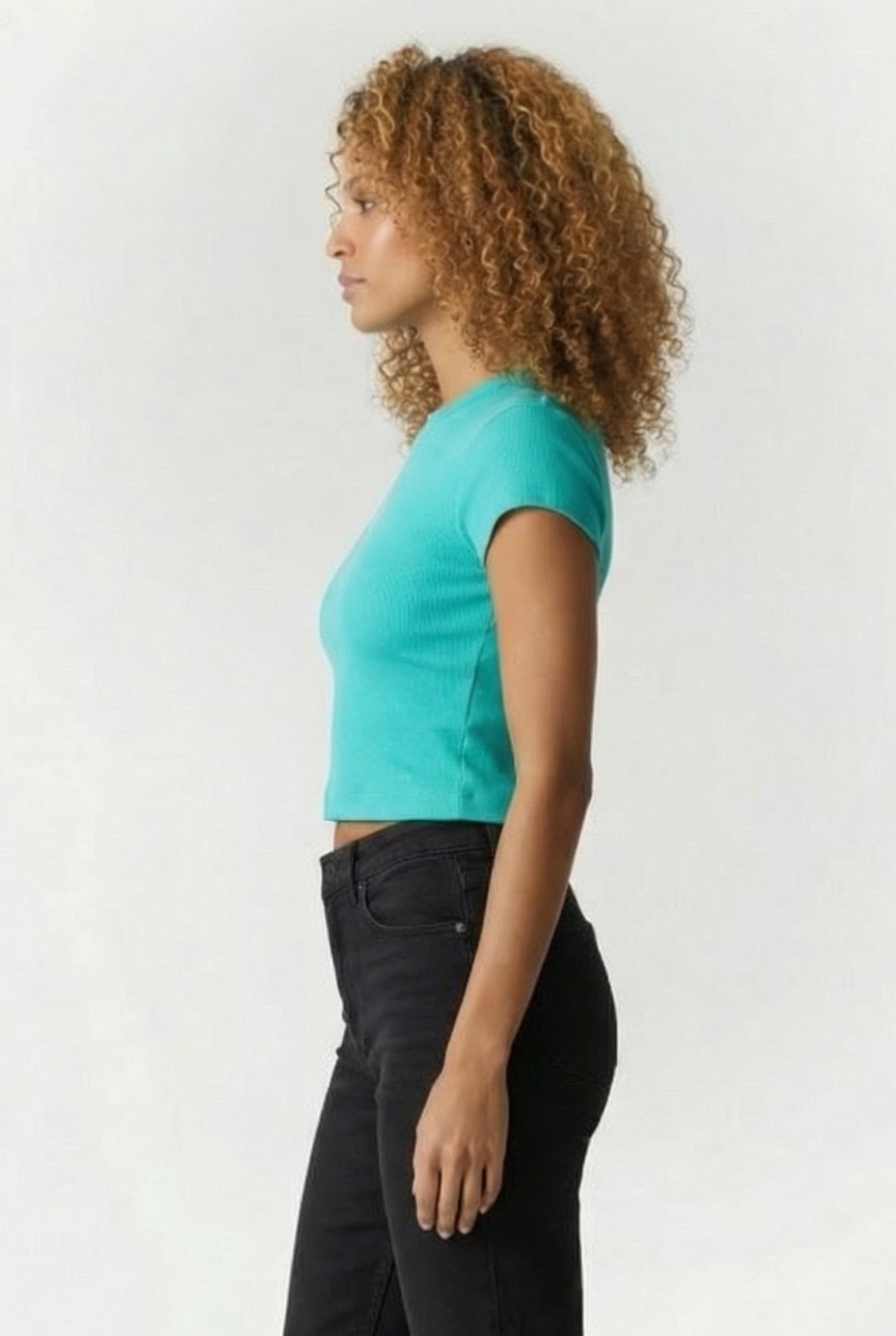 A-MONOGRAM BABY TEE SLIM FIT TURQUOISE INFUSION 3