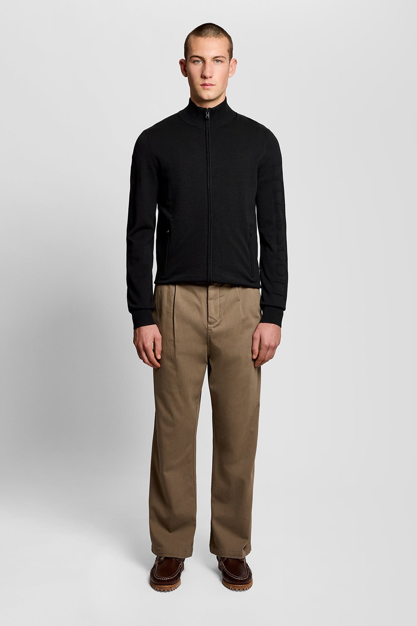 MESH LOGO KNITTED TRACK JACKET JET BLACK 1