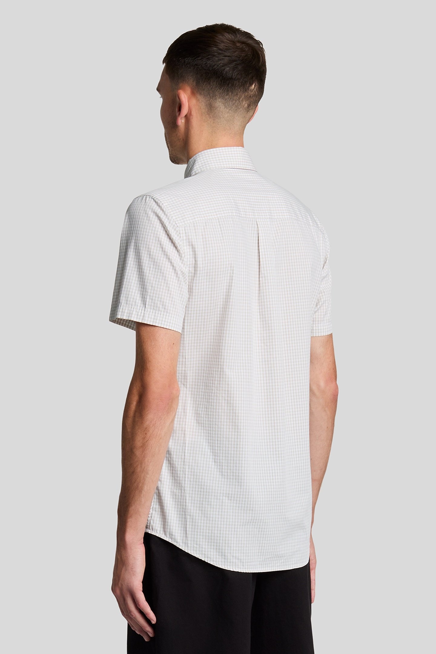 SHORT SLEEVE SLIM FIT GINGHAM SHIRT COVE/WHITE 3