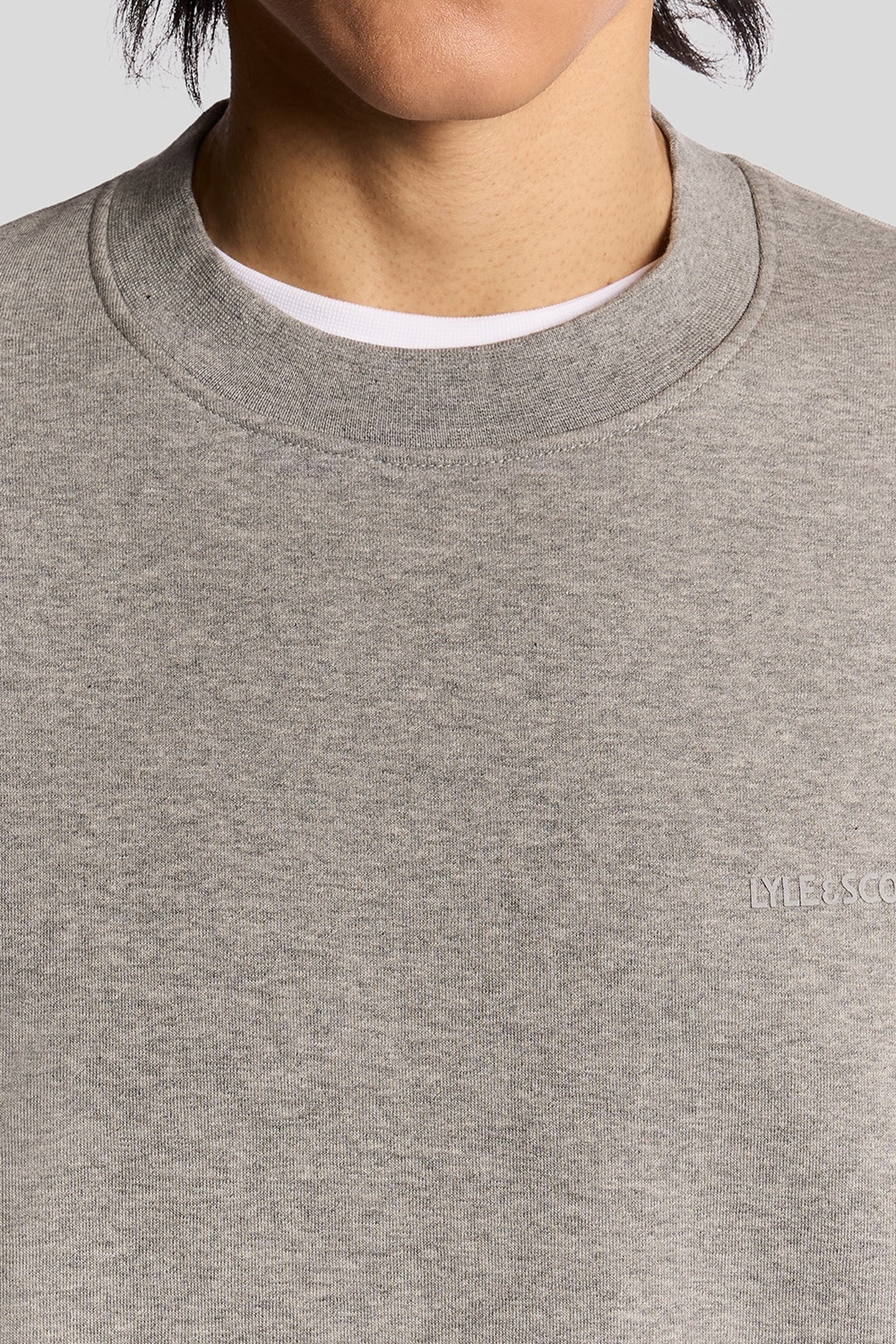 LOGO BRUSHBACK CREW NECK JUMPER MID GREY MARL 6
