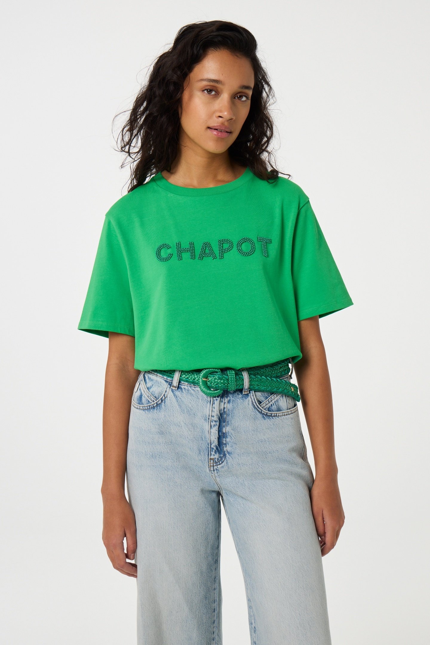 RAFFIA BELT GREEN GLOW 1