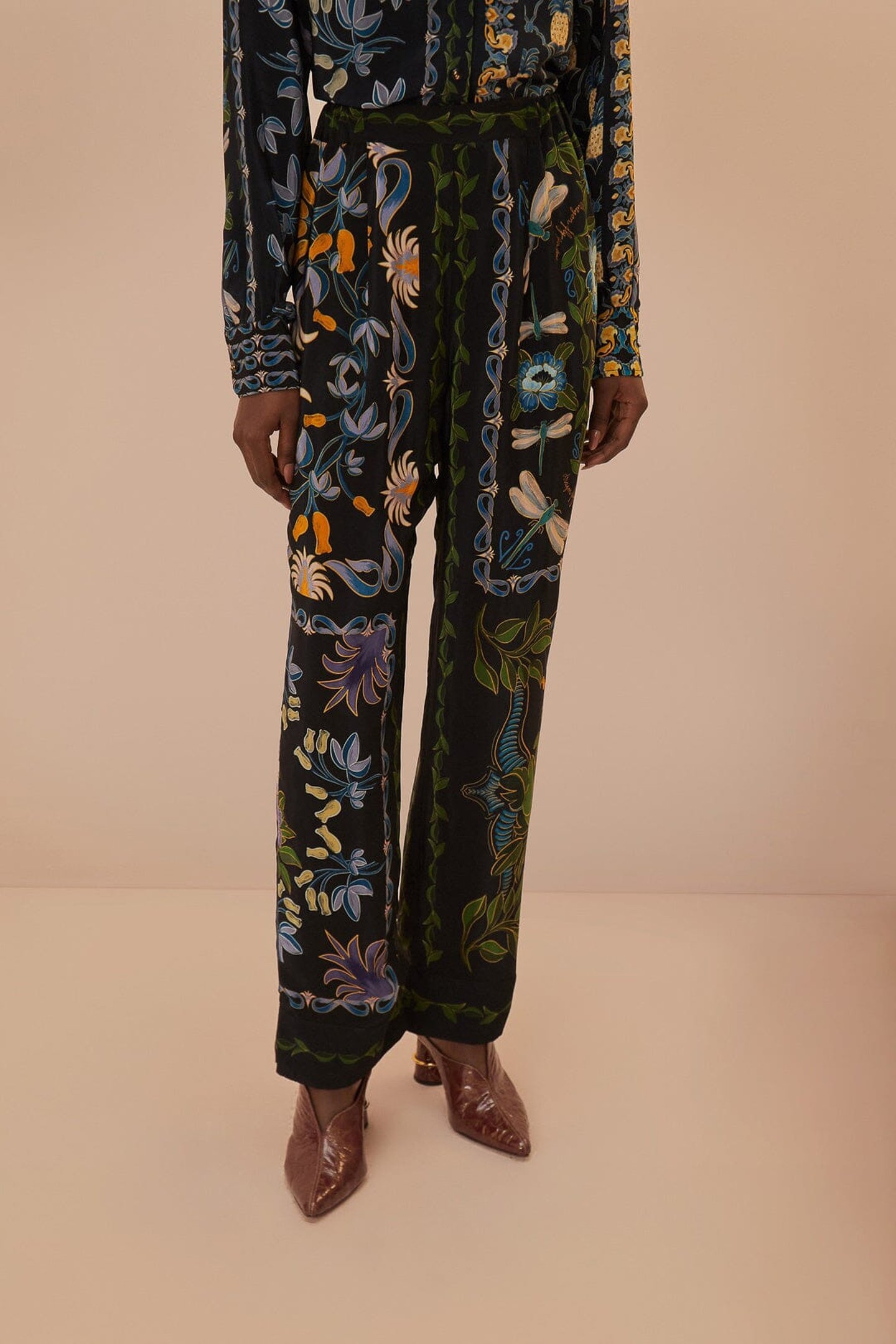 WINTER GARDEN BLACK PAJAMA PANTS 1