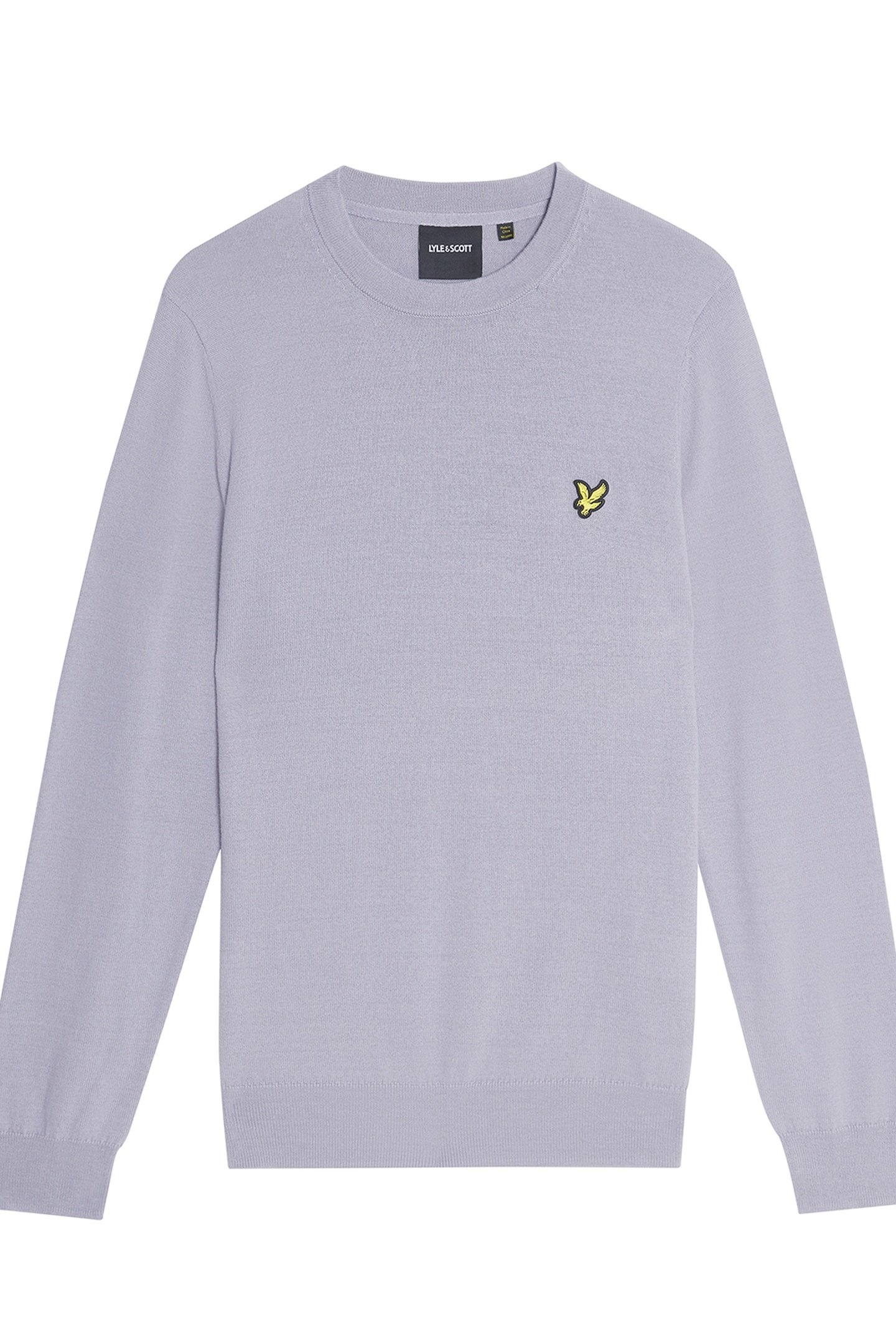 COTTON MERINO CREW NECK JUMPER ASH LILAC 4