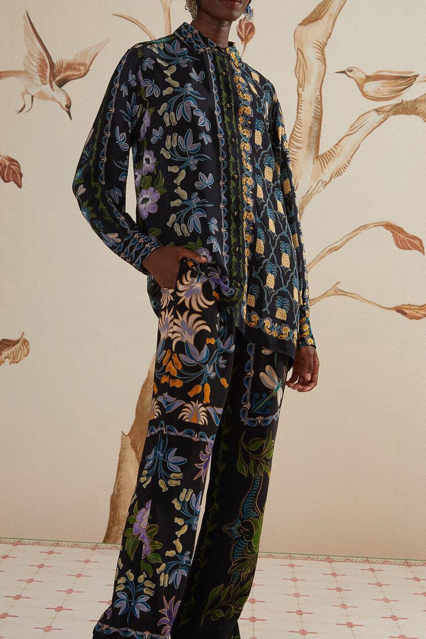 WINTER GARDEN BLACK PAJAMA PANTS 2