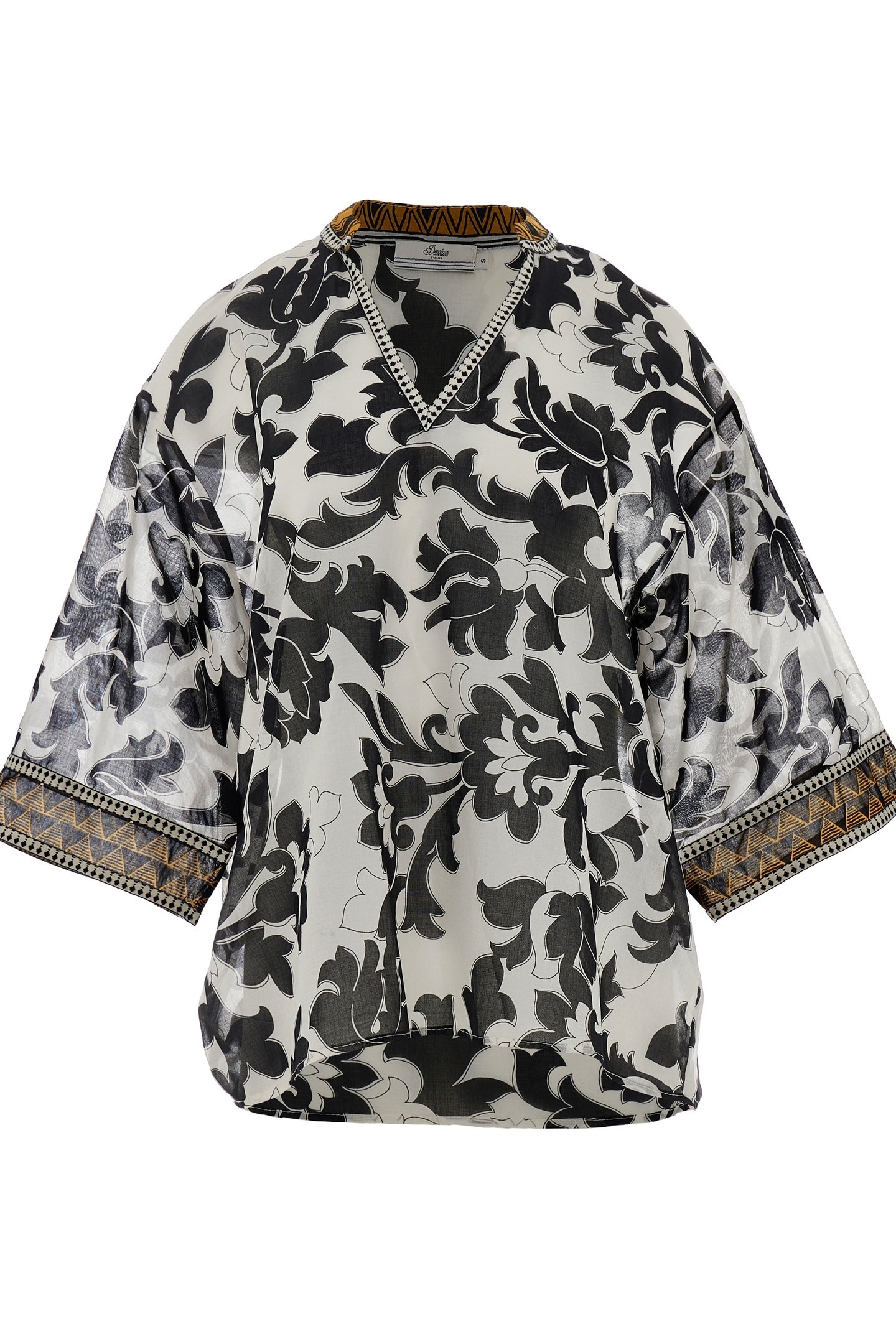 ETHNIC BLOUSE PRINT BLACK OFFWHITE 1