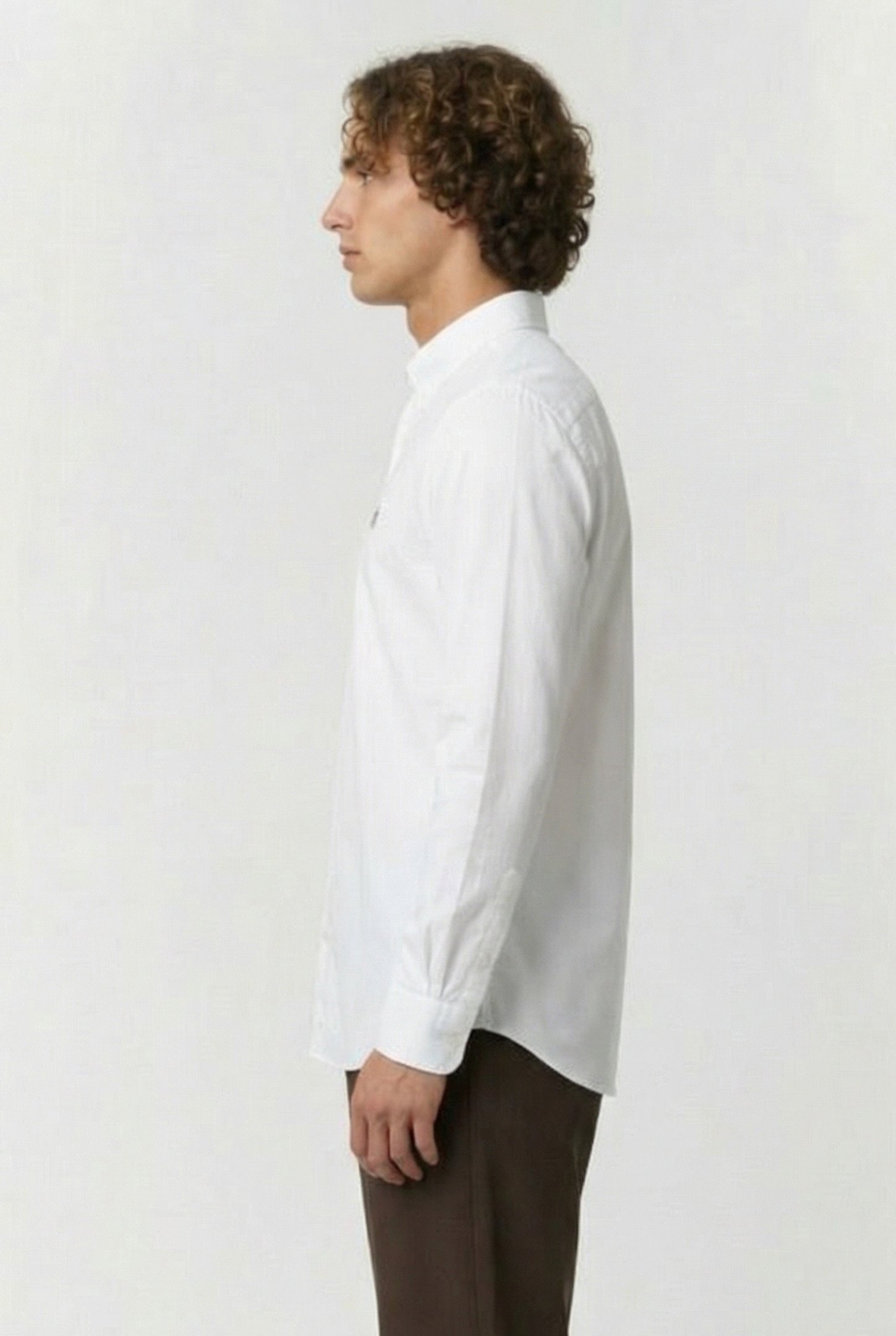 OXFORD LONG SLEEVE SHIRT WHITE/MARINE 3