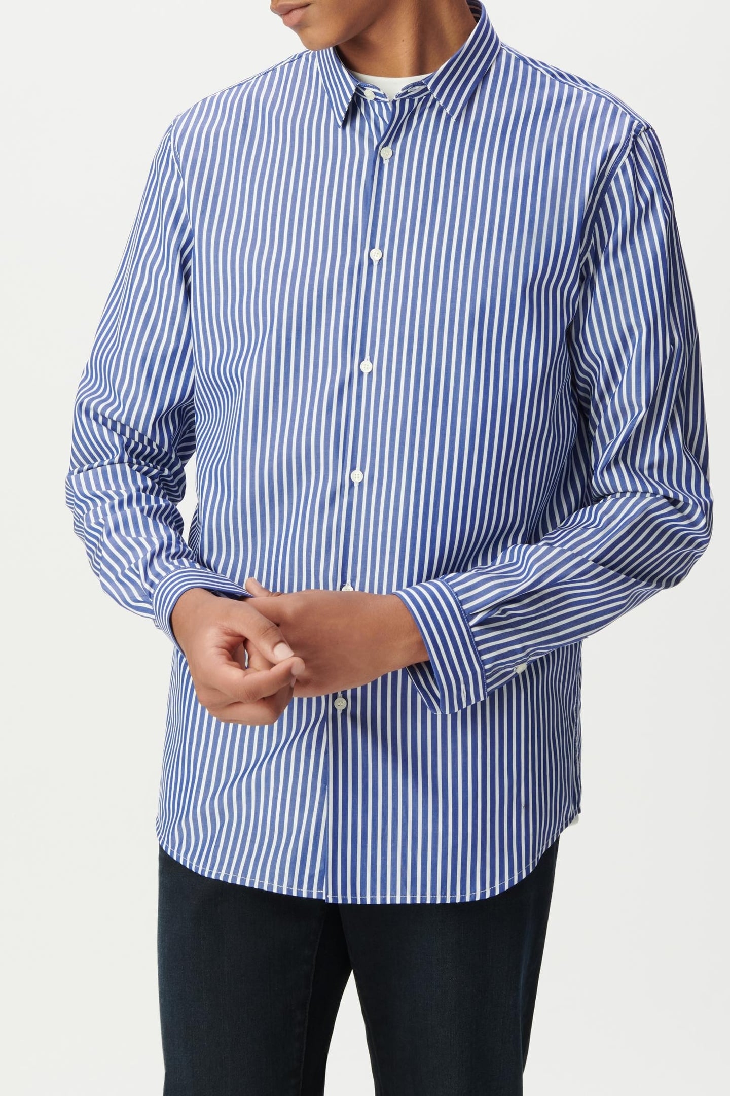 REGULAR NAVY BLUE STRIPED SHIRT 3