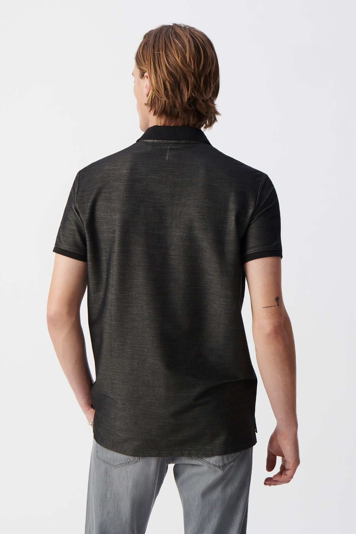 GREY SEAWOOL® SEMI-PLAIN KNIT POLO SHIRT 3