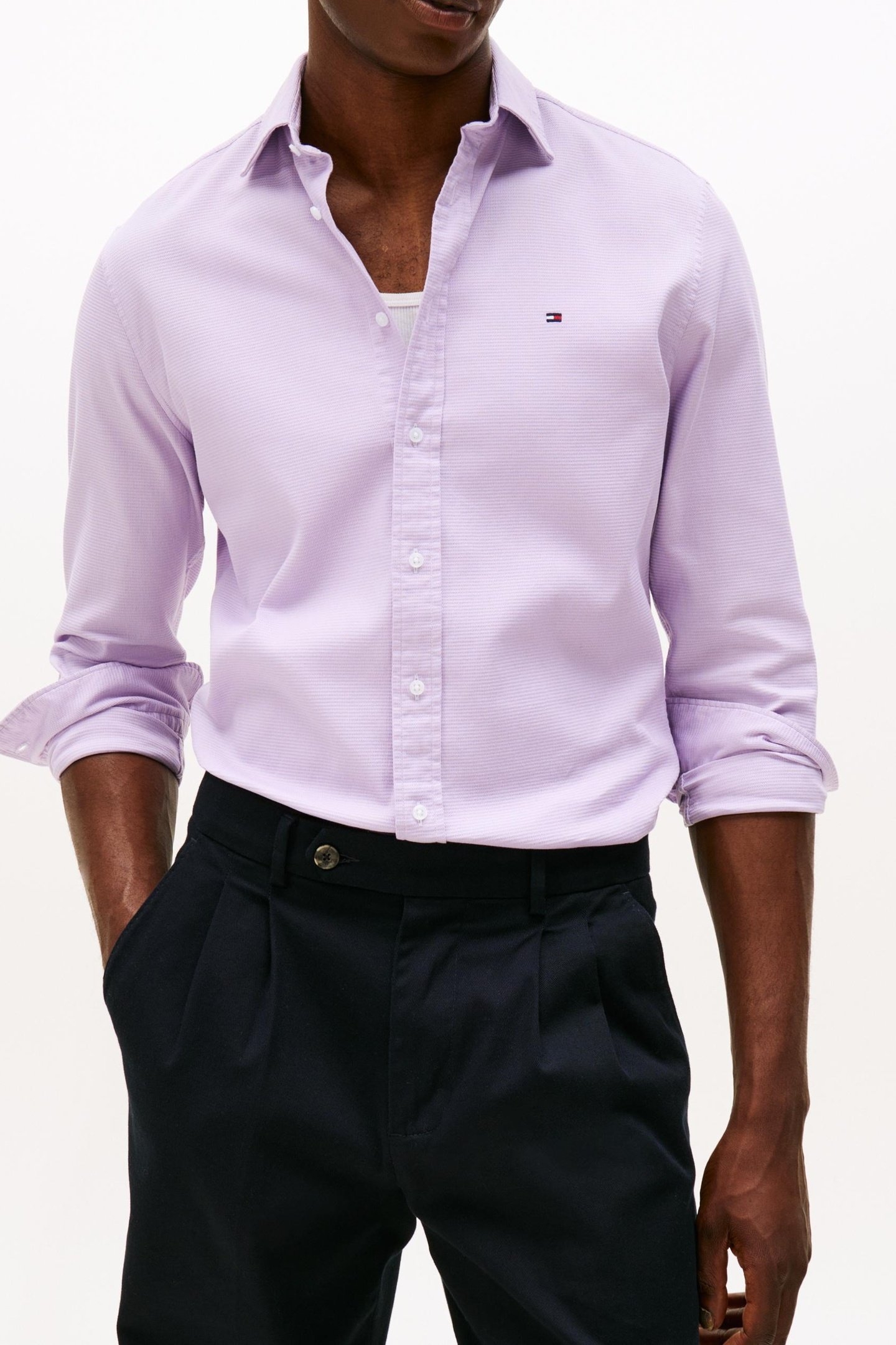 DOBBY REGULAR FIT SHIRT FRENCH LAVENDER 1