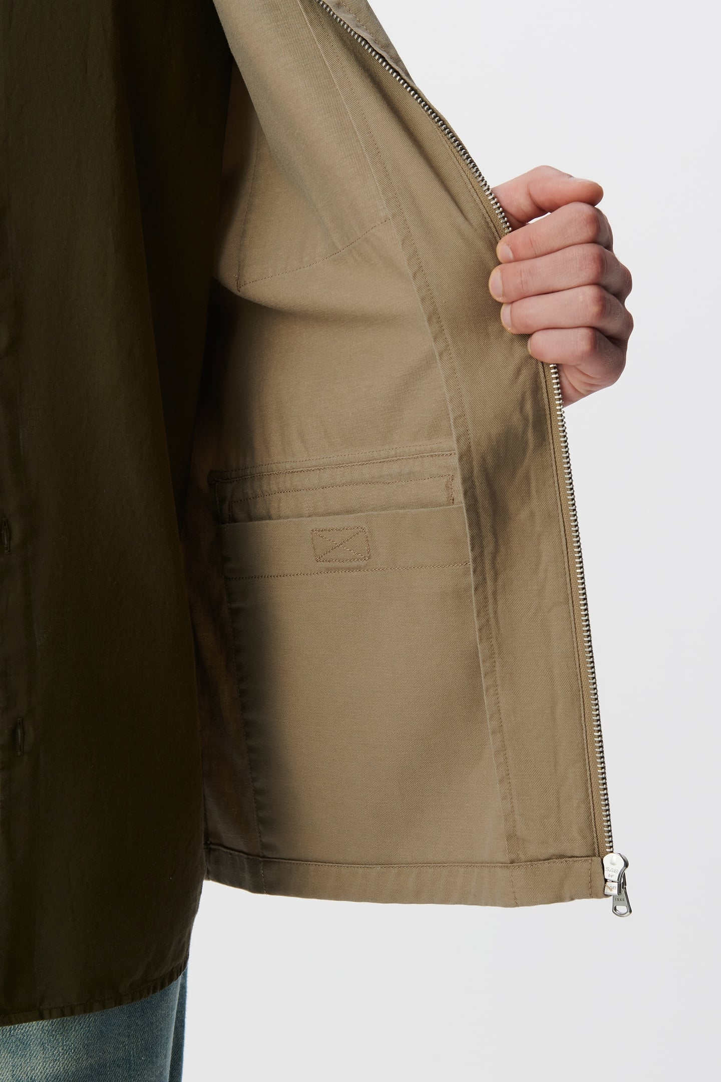 BEIGE FIVE-POCKET ZIPPED SAFARI JACKET 7