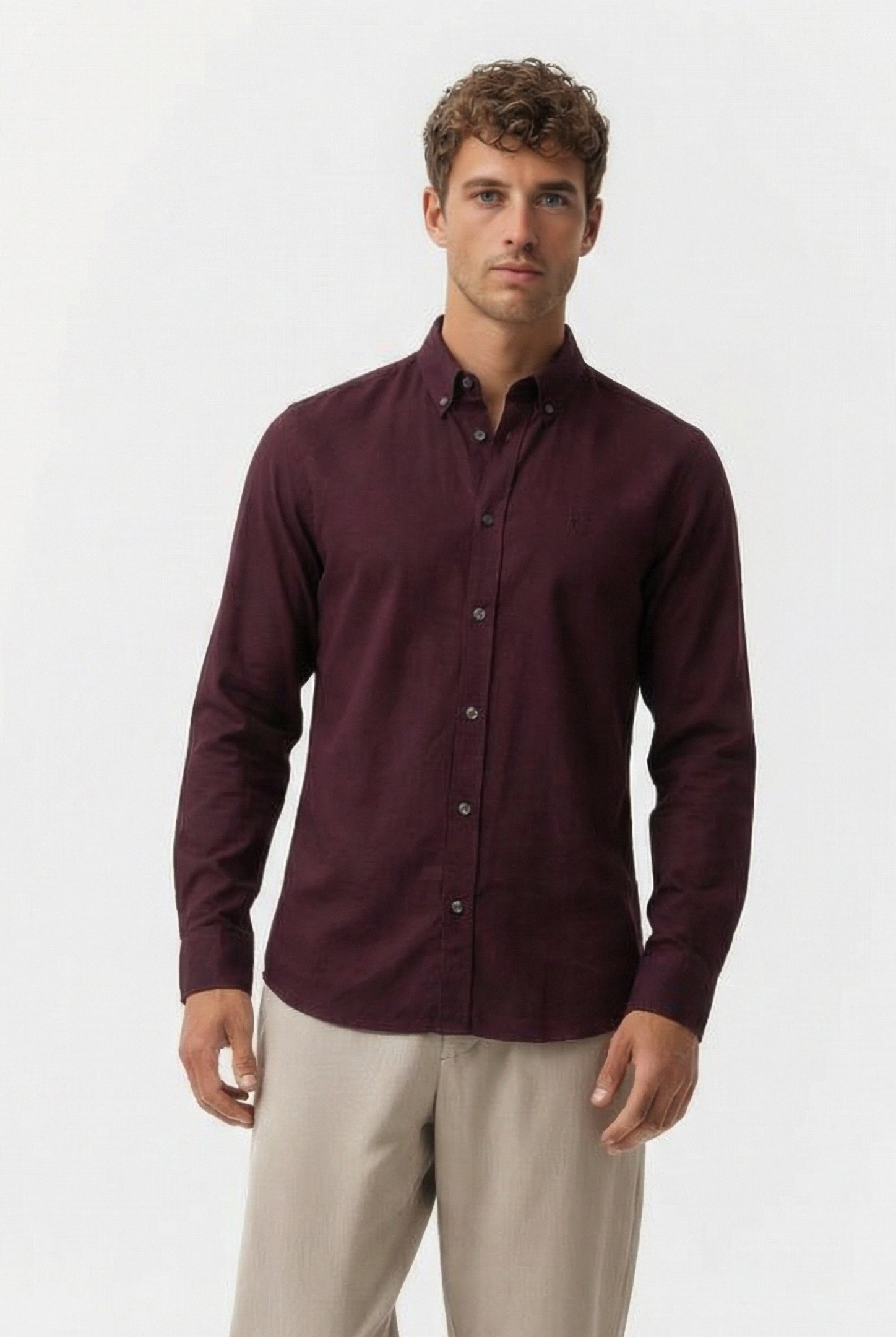 OXFORD LONG SLEEVE SHIRT SOLIDCHATEAUX/MARINE 1