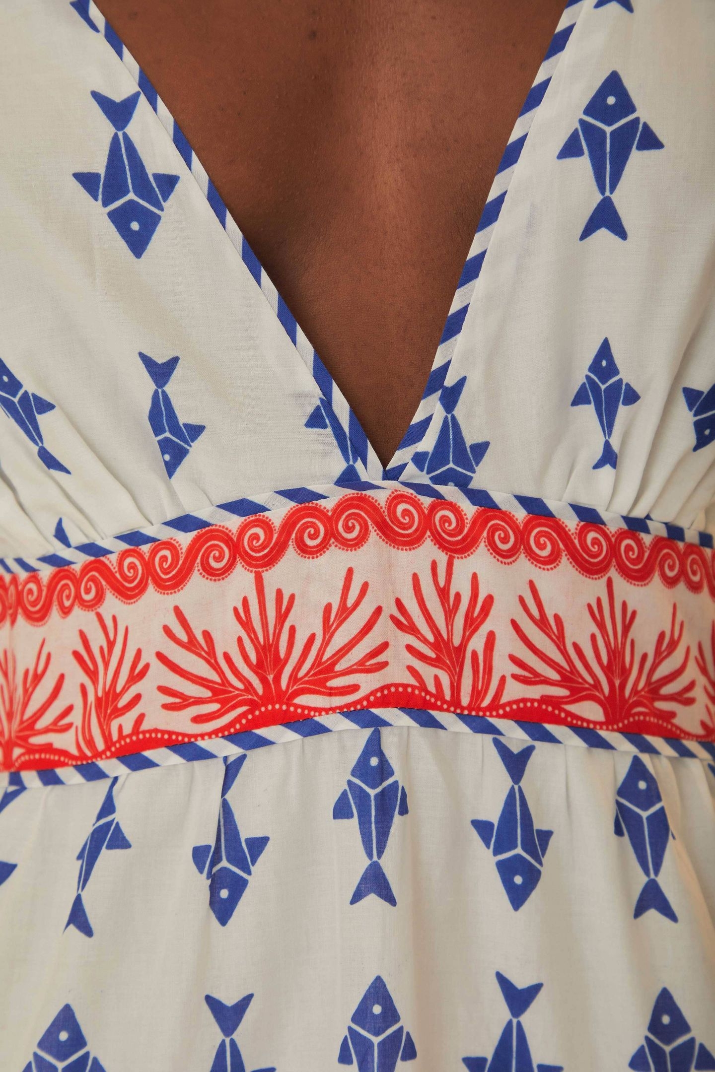 GRAPHIC FISHES OFF WHITE MINI DRESS 4