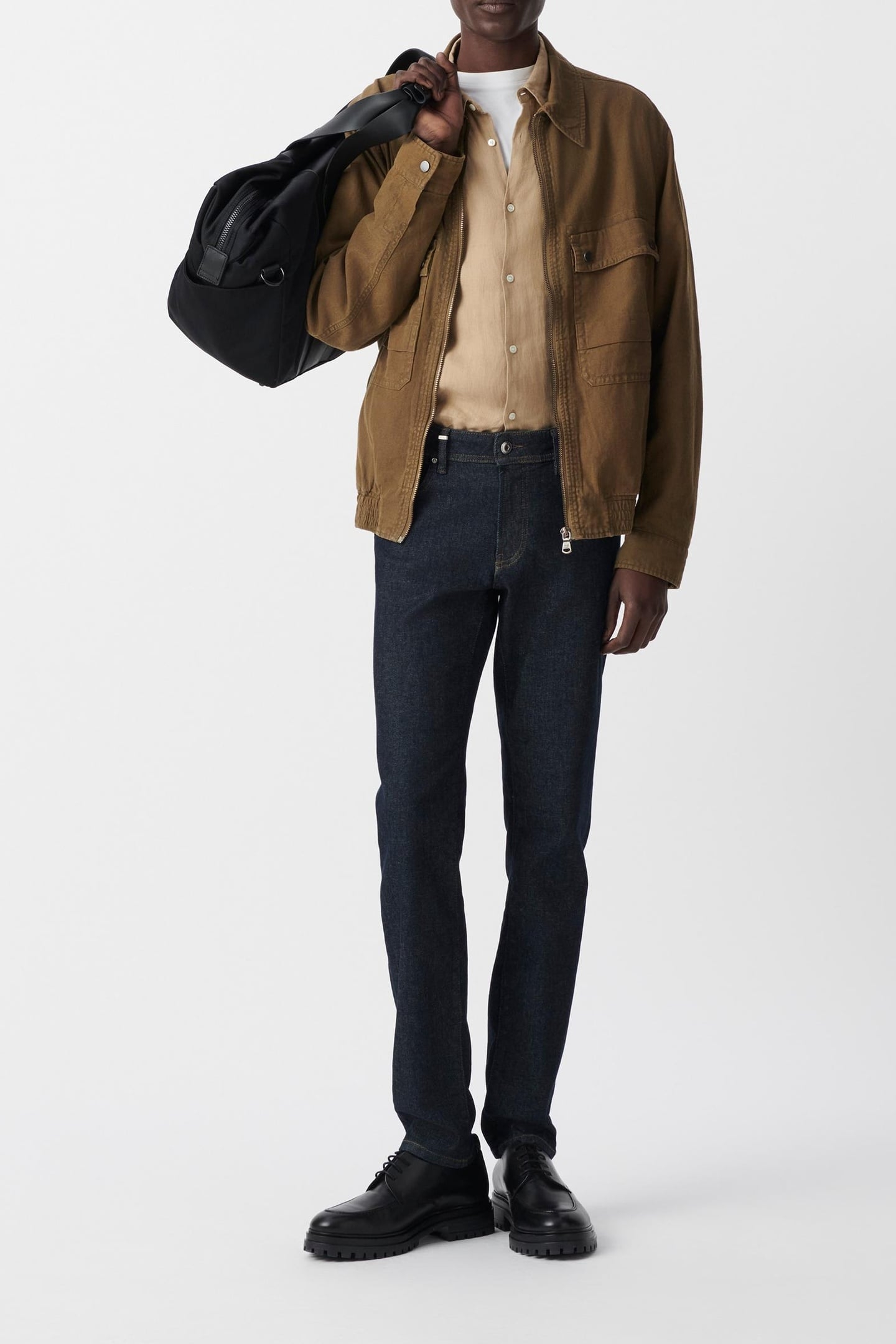 BRONZE COTTON LINEN ARMY-STYLE JACKET 1