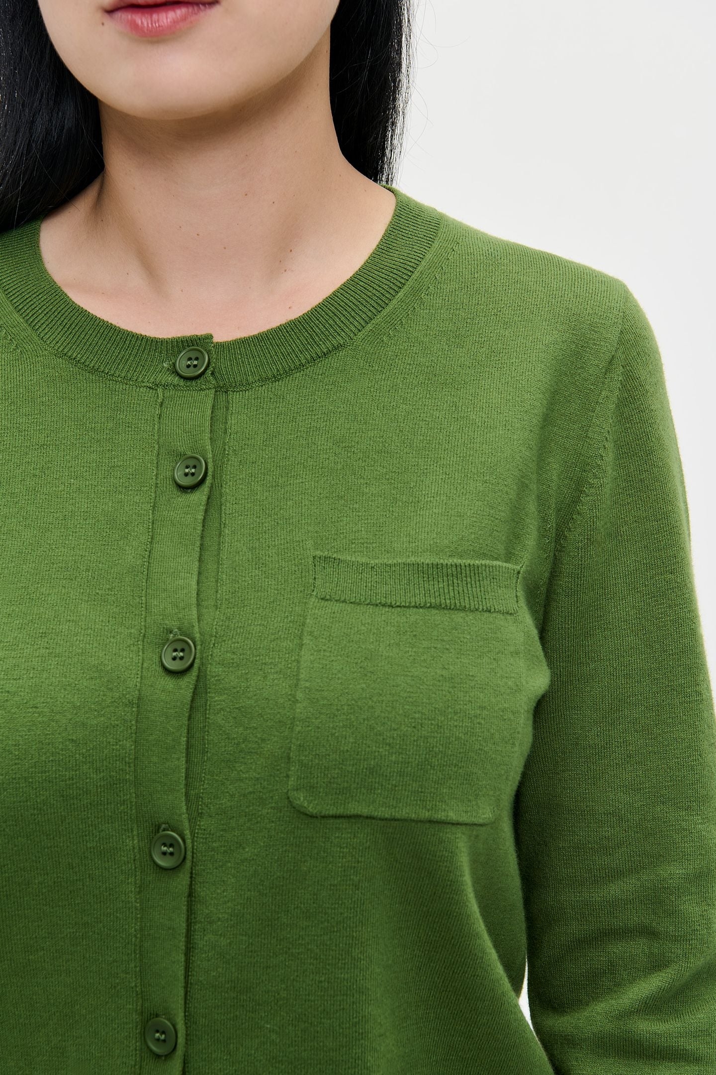 CASHMERE CARDIGAN HERB GREEN 2
