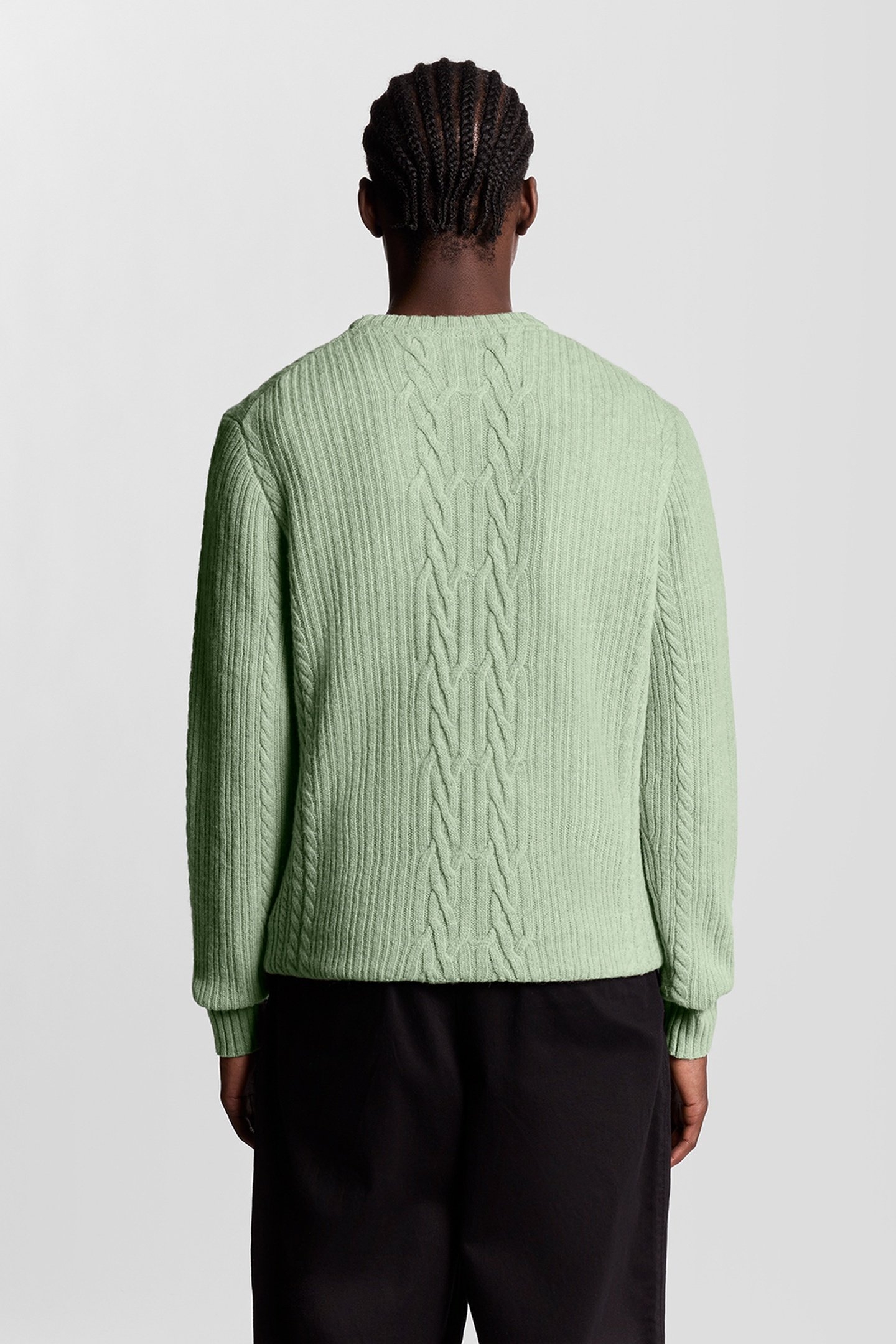 RIBBED CABLE KNIT JUMPER COLD MINT MARL 3