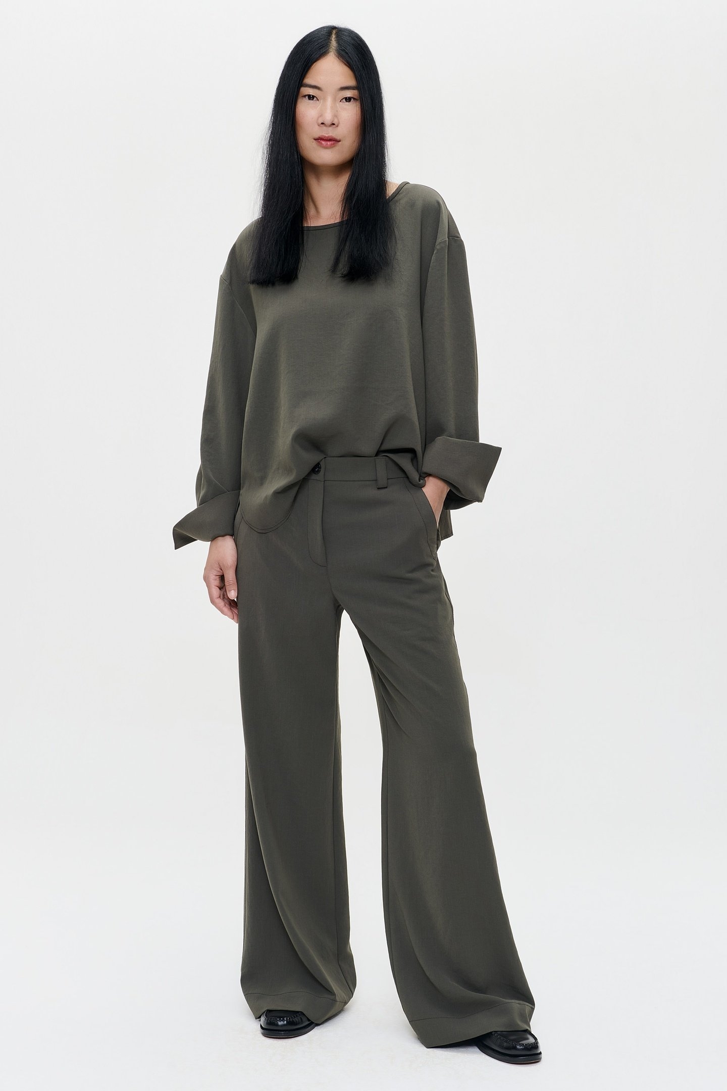 JAPANESE CREPE TOP GREEN KELP 2