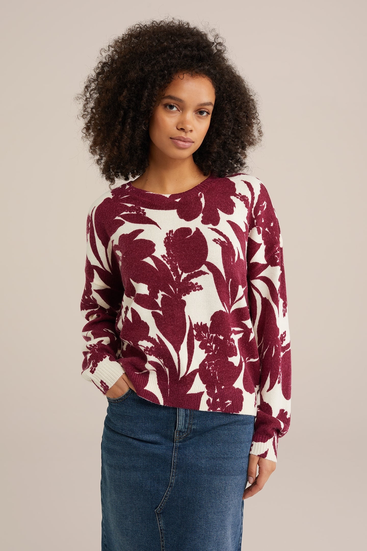 KNITTED PULLOVER VINTAGE RED 1