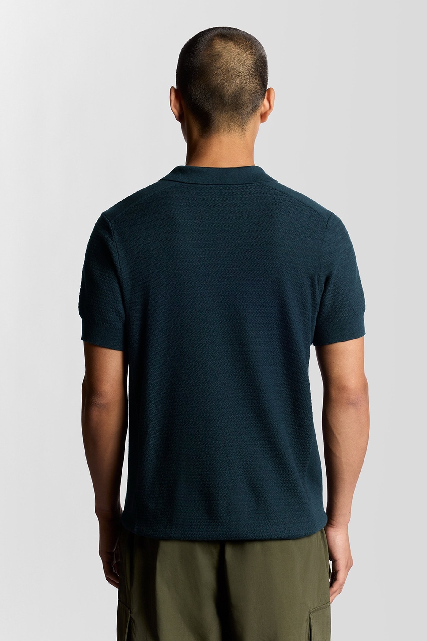 HERRINGBONE KNITTED POLO DARK NAVY 3
