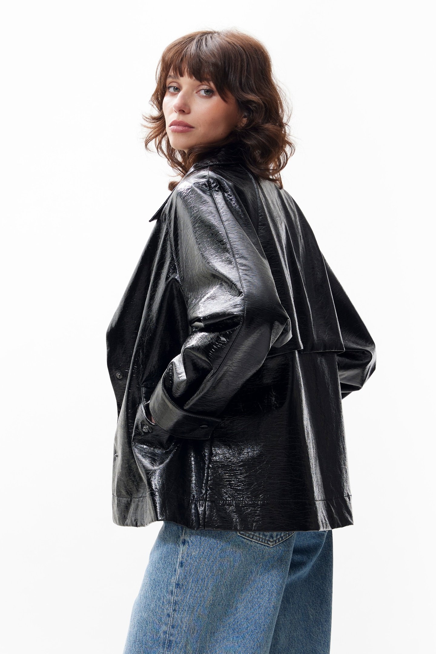 VEGAN LEATHER JACKET BLACK 3