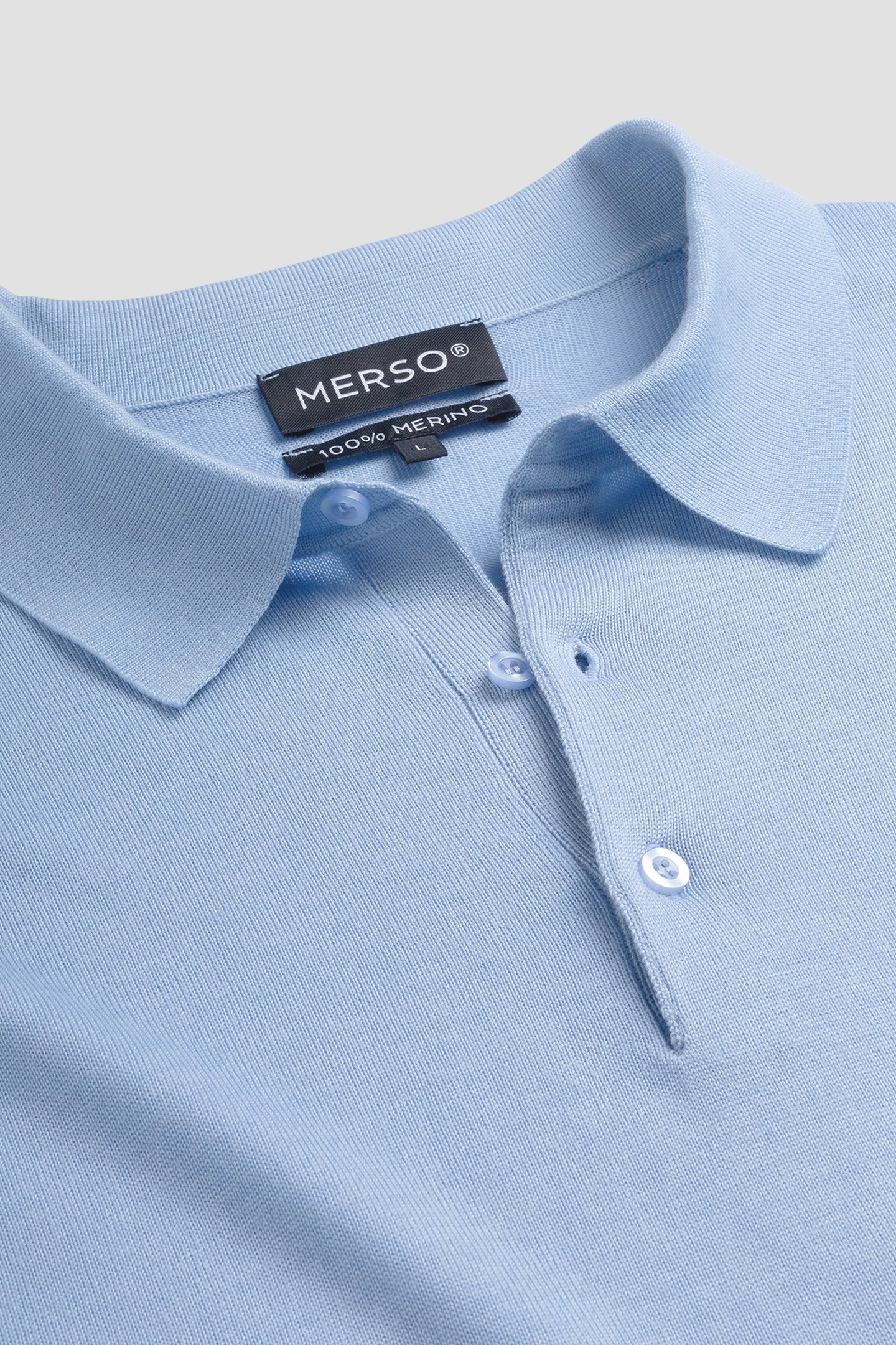 POLO LONG SLEEVE 100% MERINO ALPINE BLUE 8