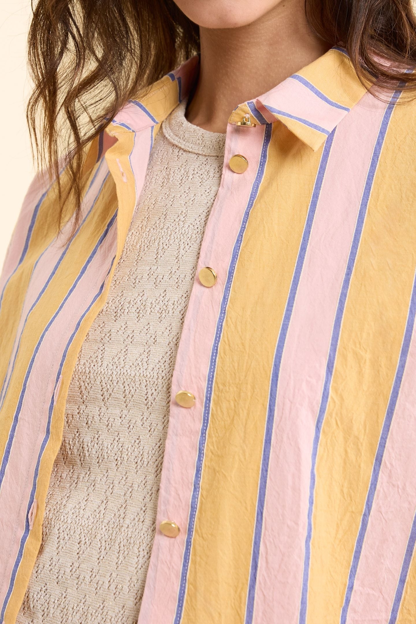 YELLOW STRIPED SHORT-SLEEVED SHIRT YELLOW 7