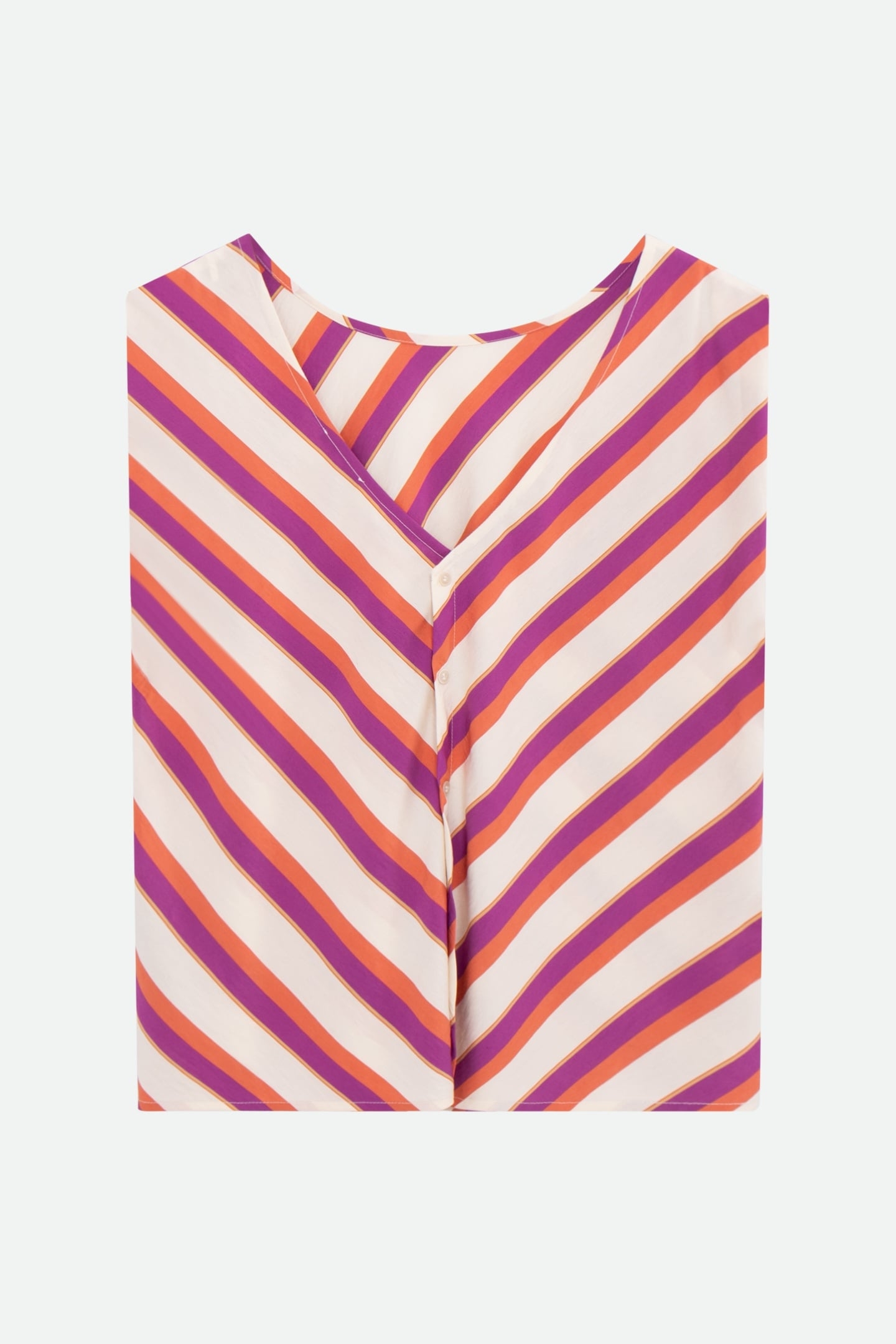 CANDI - ECRU TOP WITH REVERSIBLE COLOR STRIPES FRONT/BACK 5