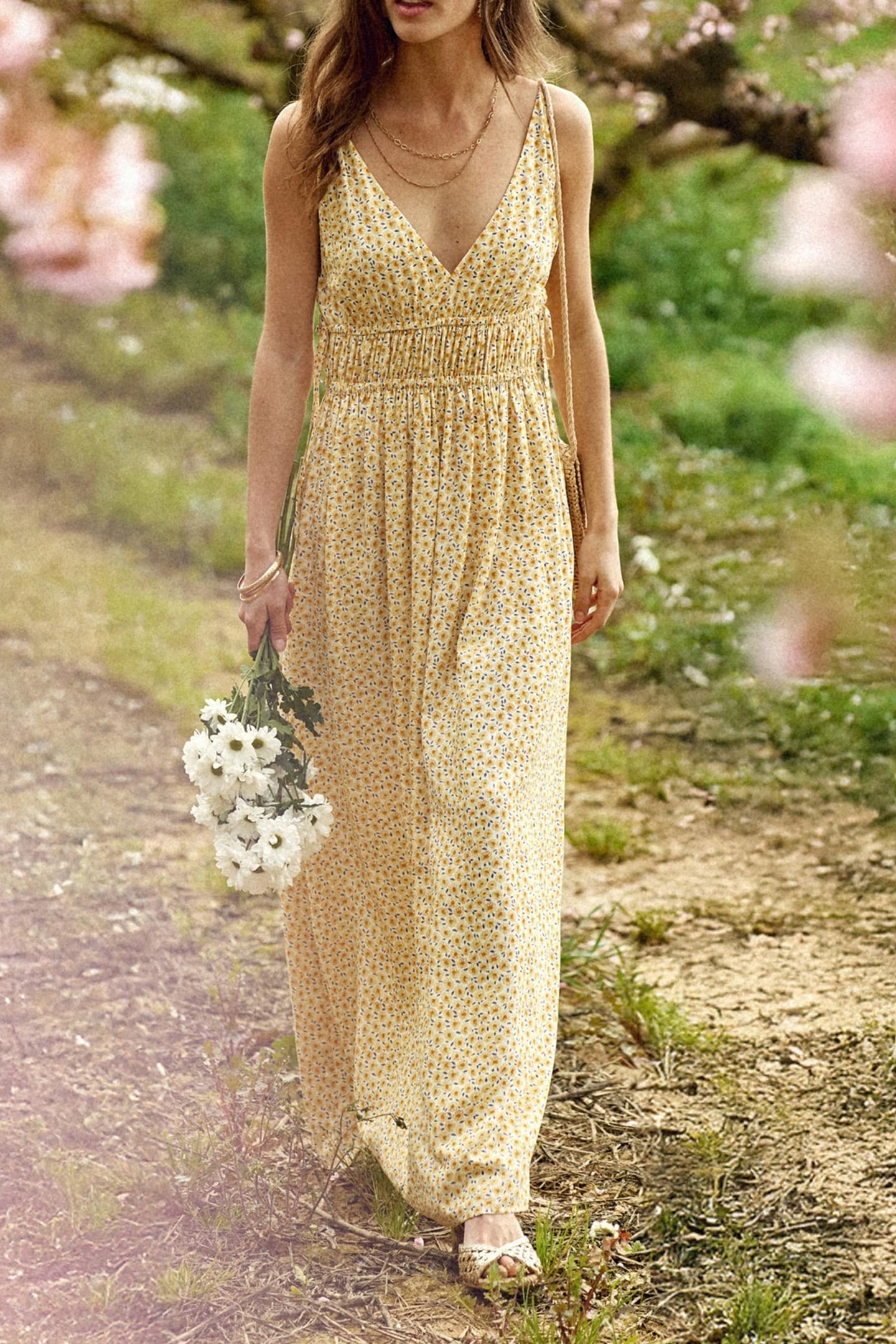 FLORAL PRINT LONG DRESS YELLOW 8