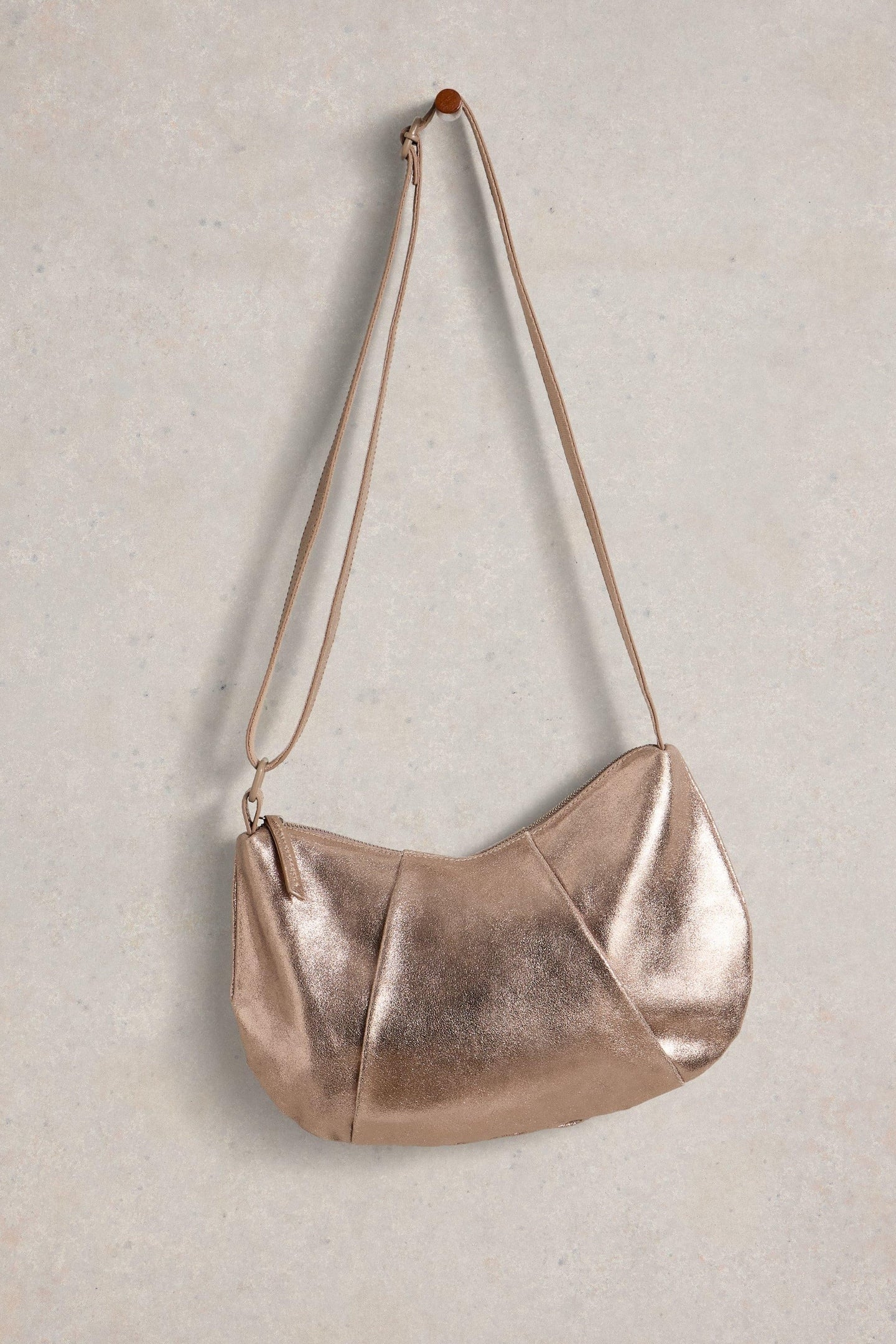 LUCY LEATHER BAG GOLD TONE METALLIC 2