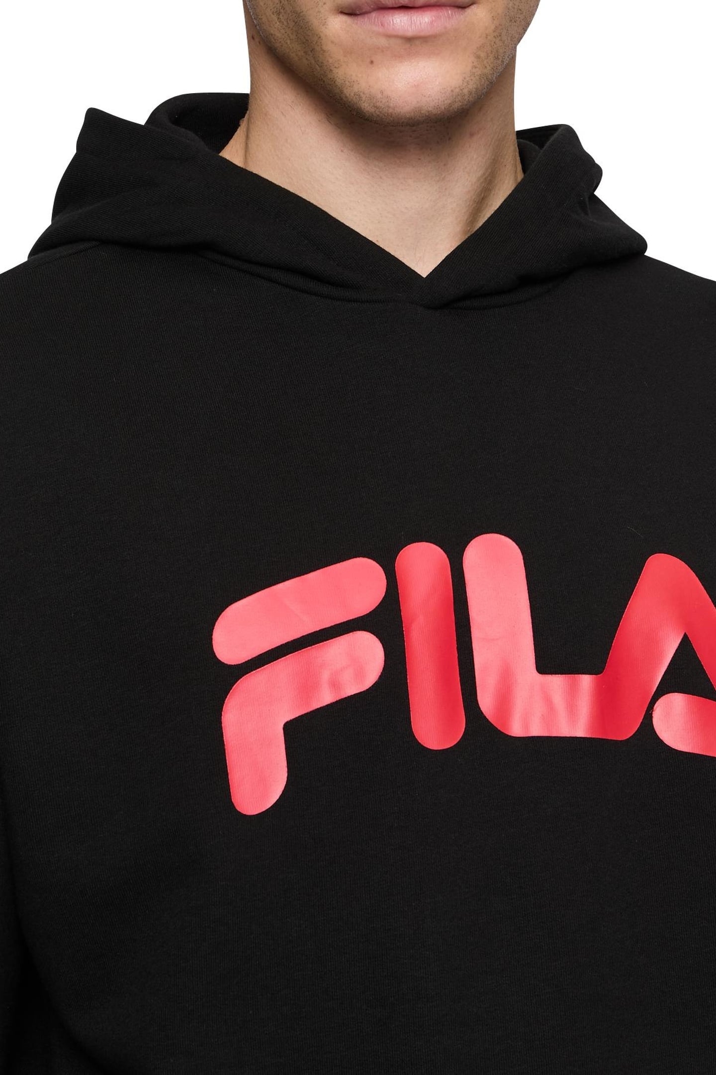 LANDOGNE LOOSE HOODIE BLACK-TRUE RED 4