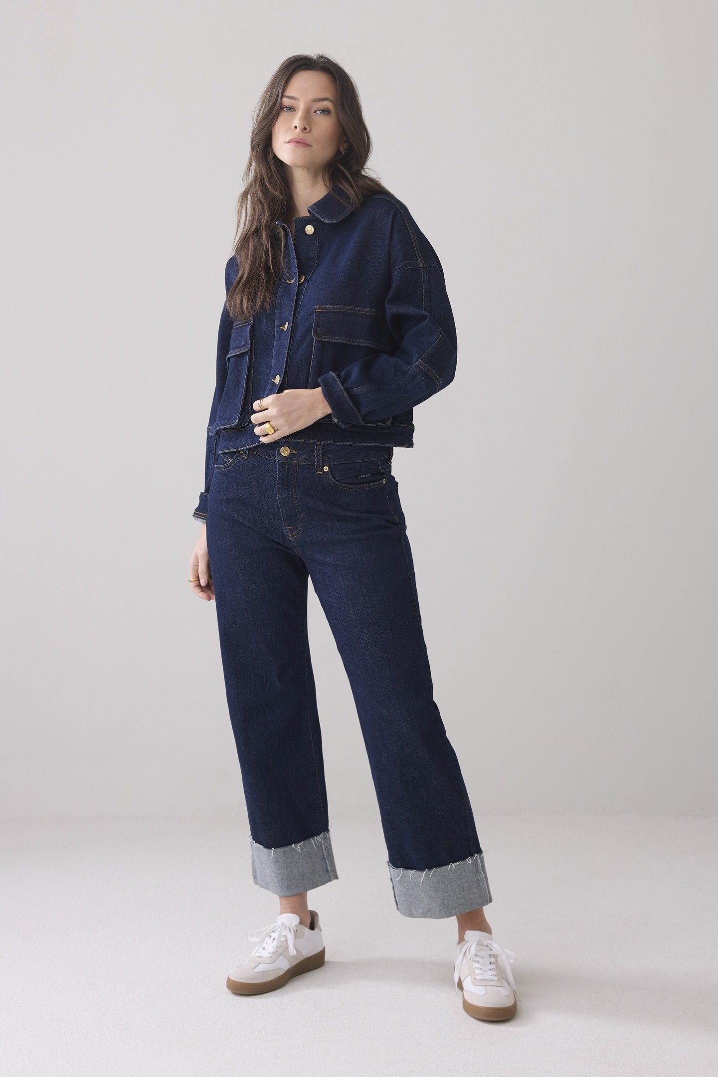 BOXY DENIM JKT TWILL COMFORT DENIM NIGHT BLUE DENIM 1