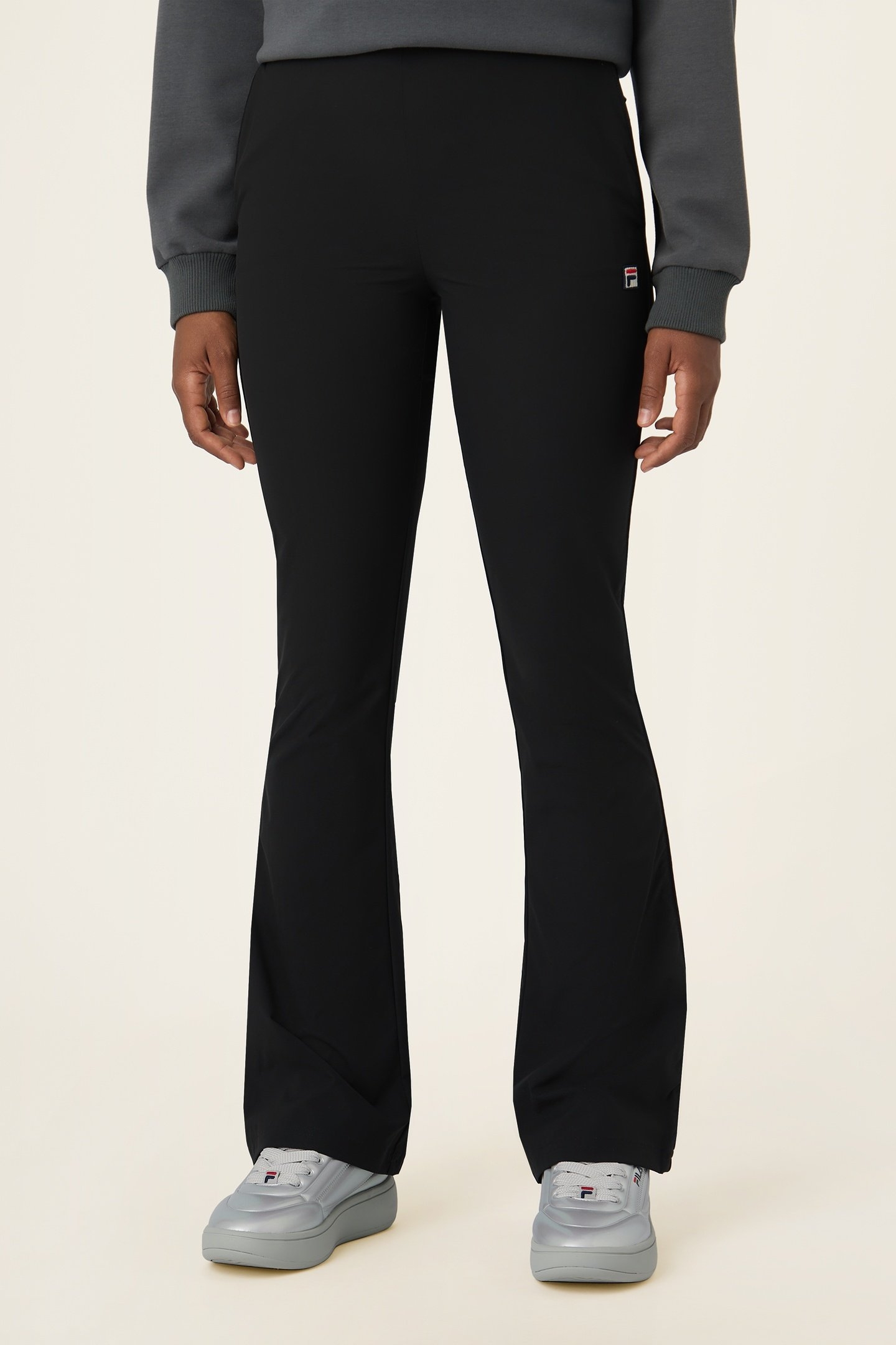 SIMONETTA FLARED 4-WAY STRETCH PANTS BLACK 1