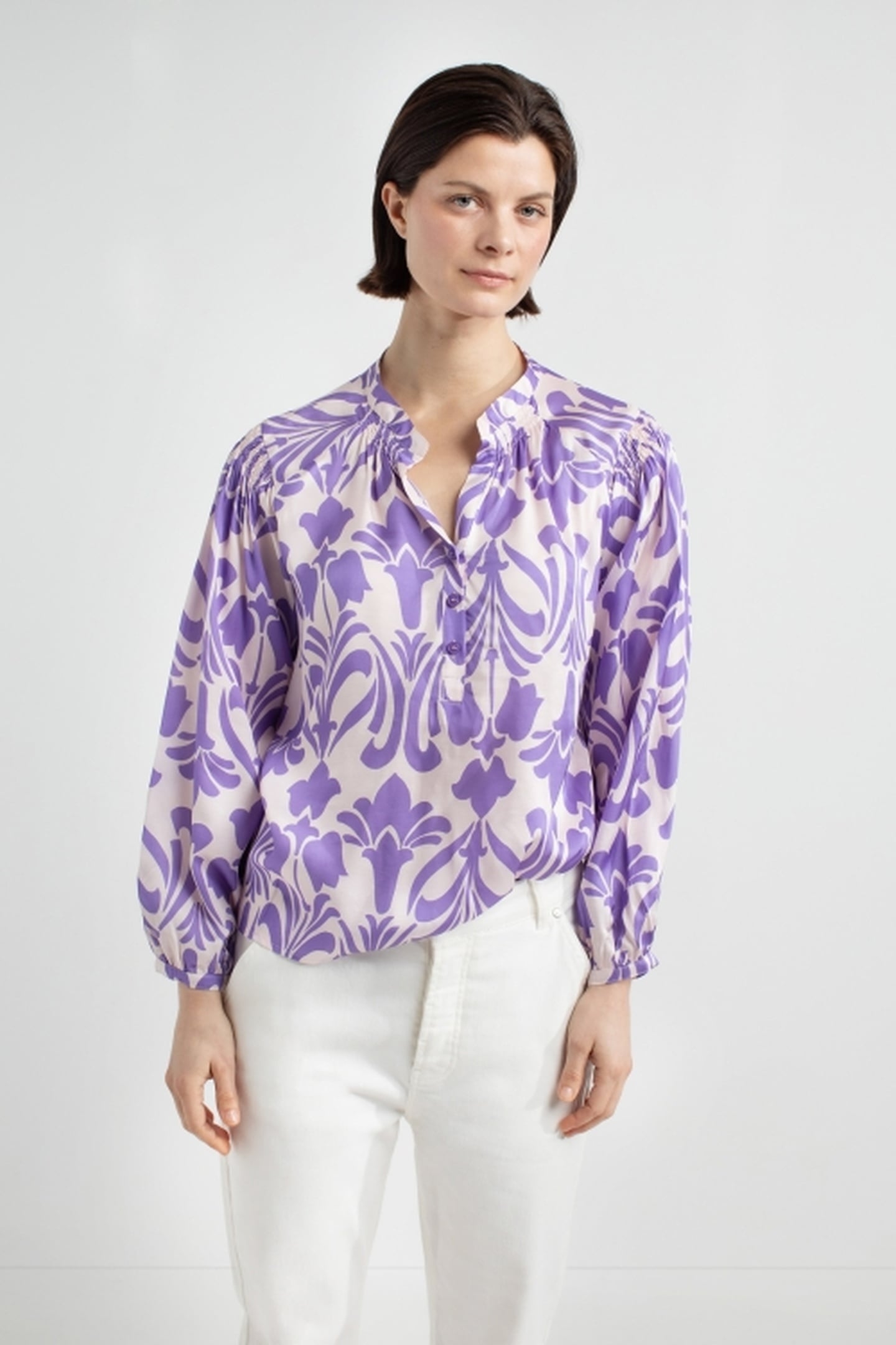 JILLIAN BLOUSE PURPLE PRINT 1