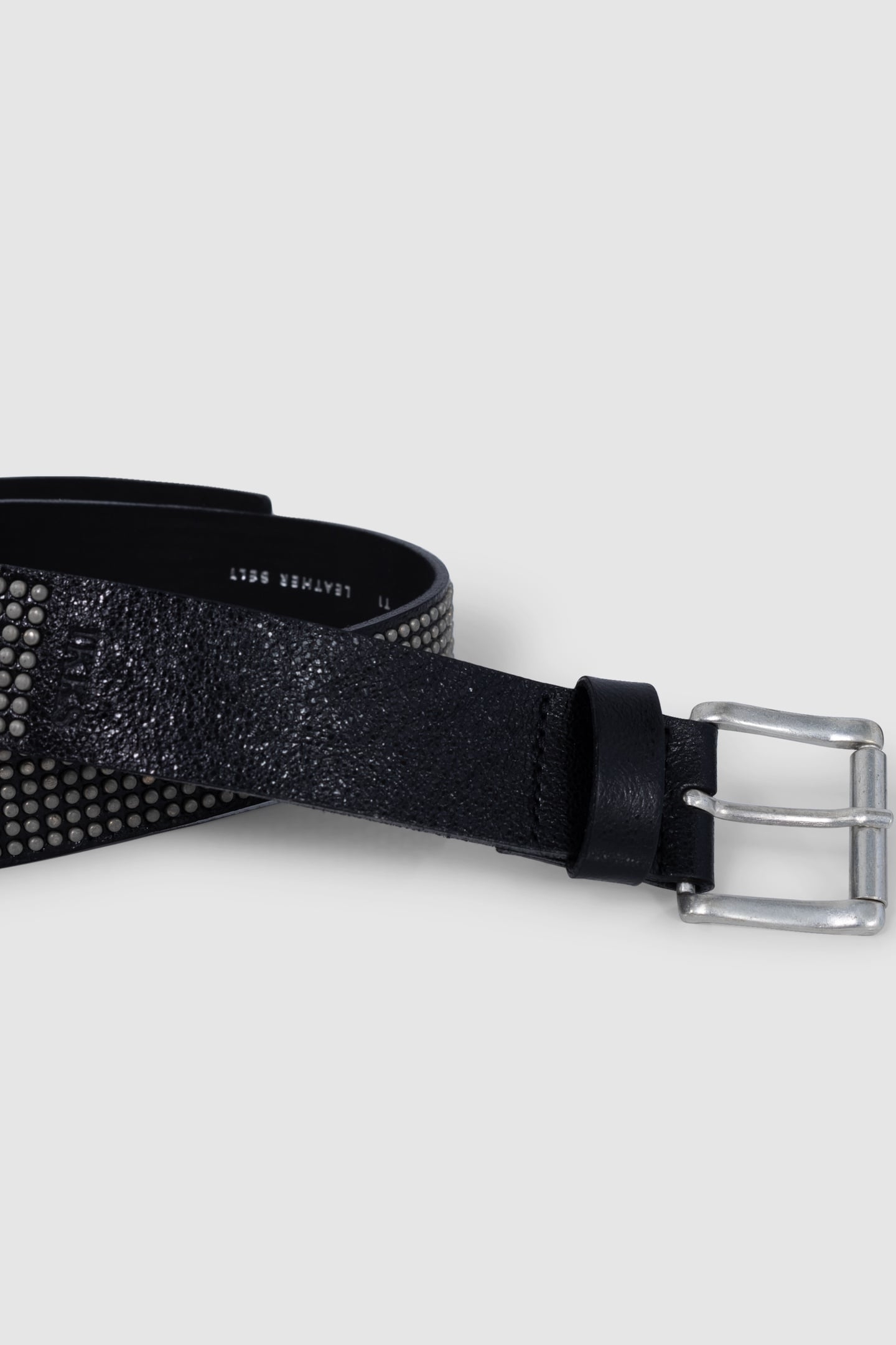 ALL-OVER MICRO STUDDED LEATHER BLACK BELT 3