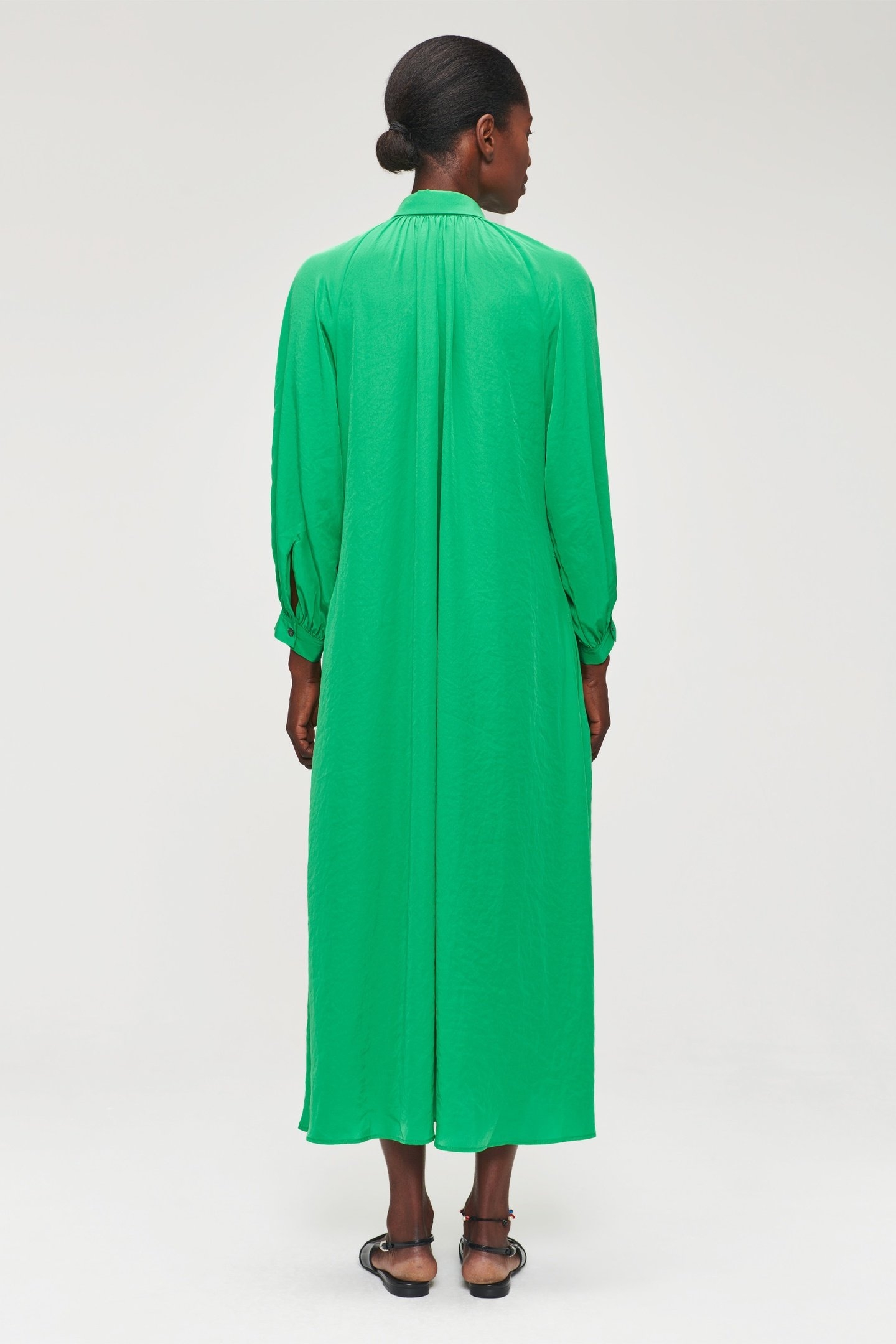 TECHNOSILK GATHERED DRESS VIVID GREEN 4